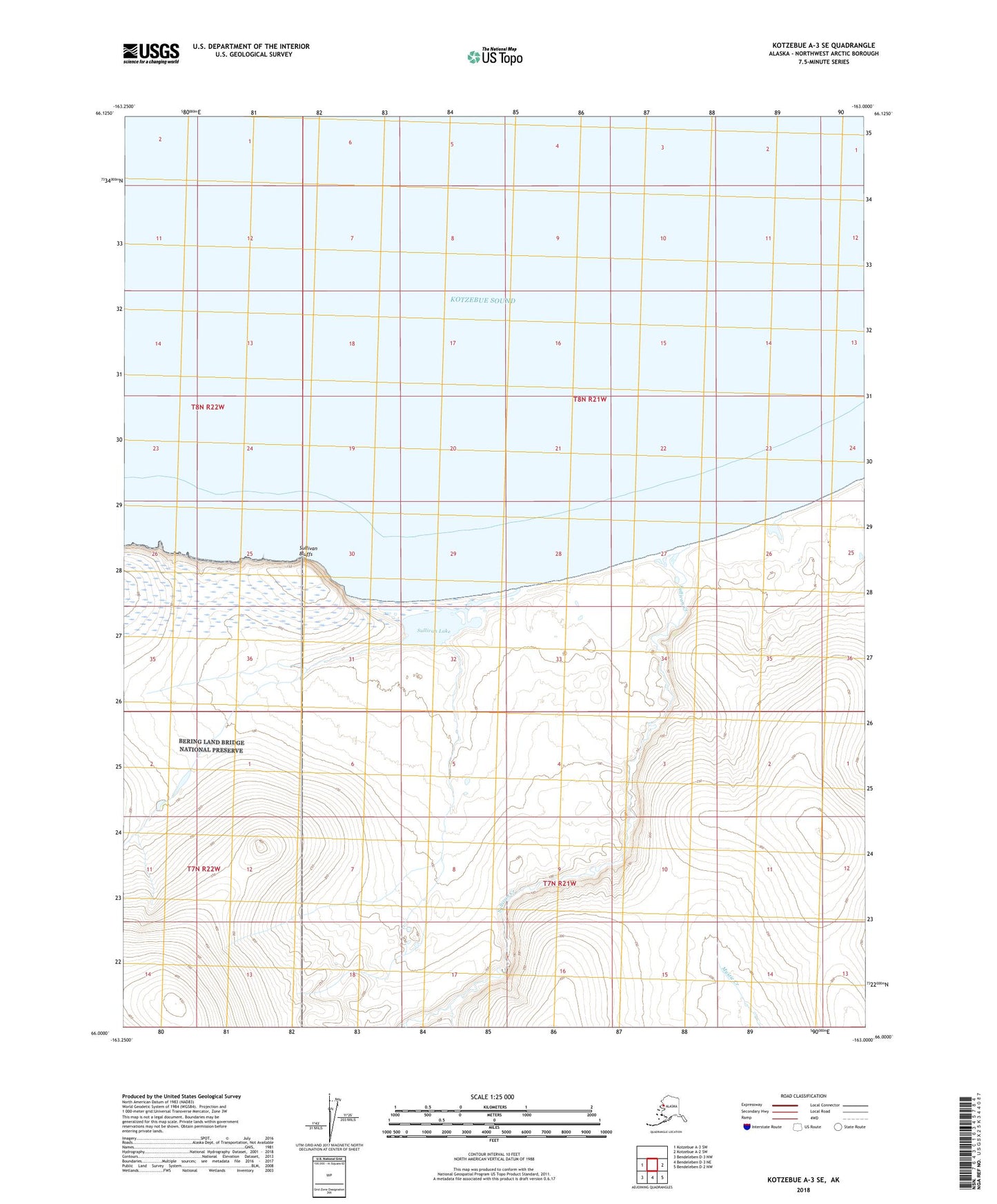 Kotzebue A-3 SE Alaska US Topo Map Image