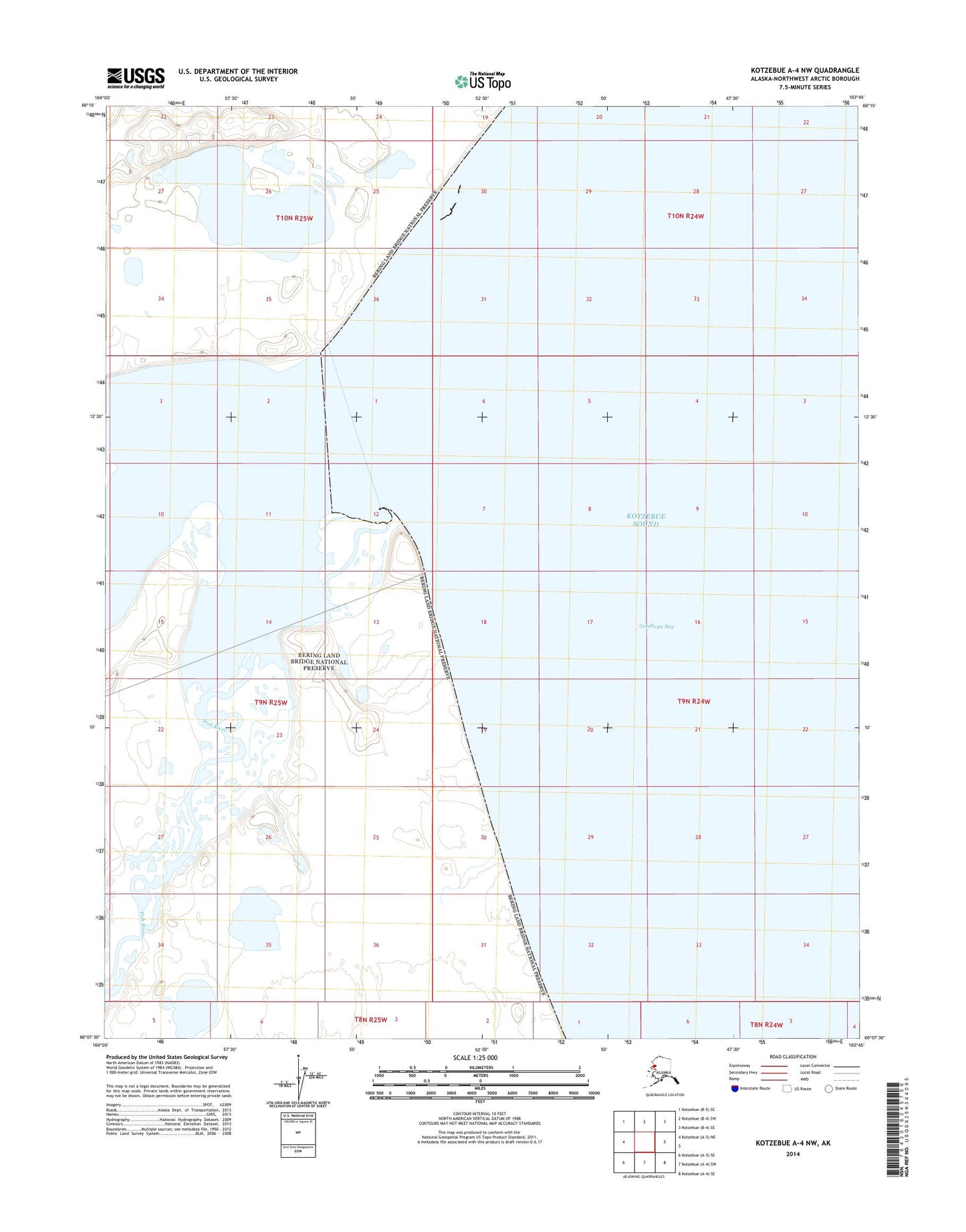 Kotzebue A-4 NW Alaska US Topo Map Image