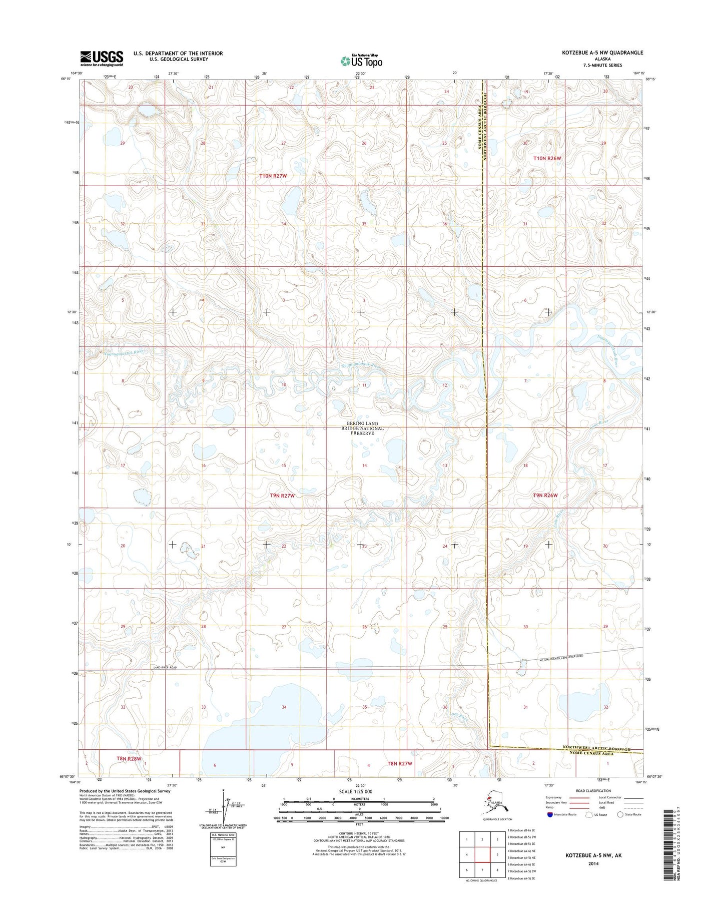 Kotzebue A-5 NW Alaska US Topo Map Image