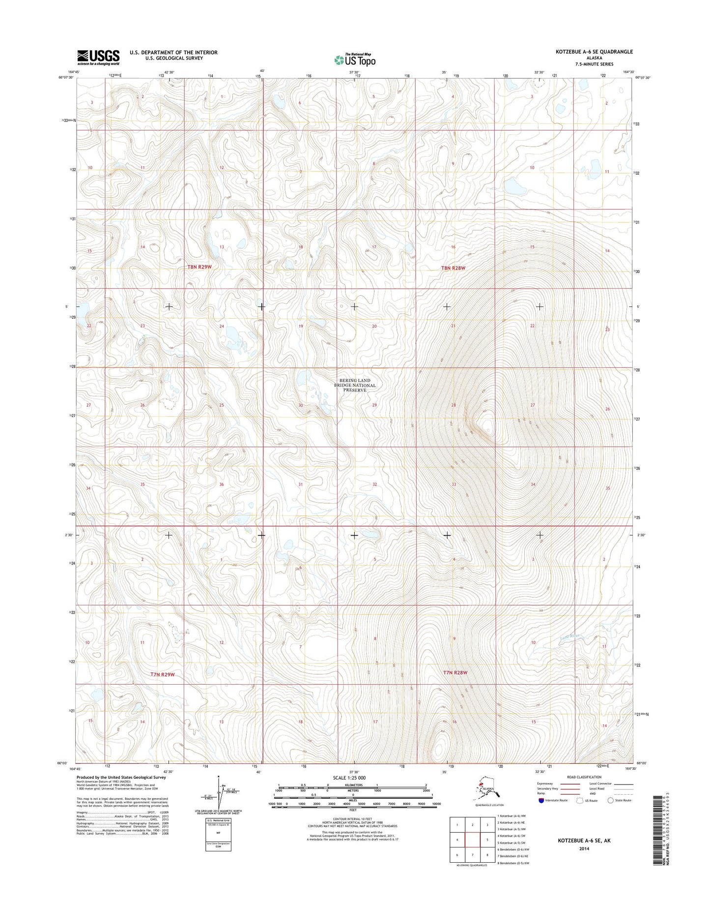 Kotzebue A-6 SE Alaska US Topo Map Image