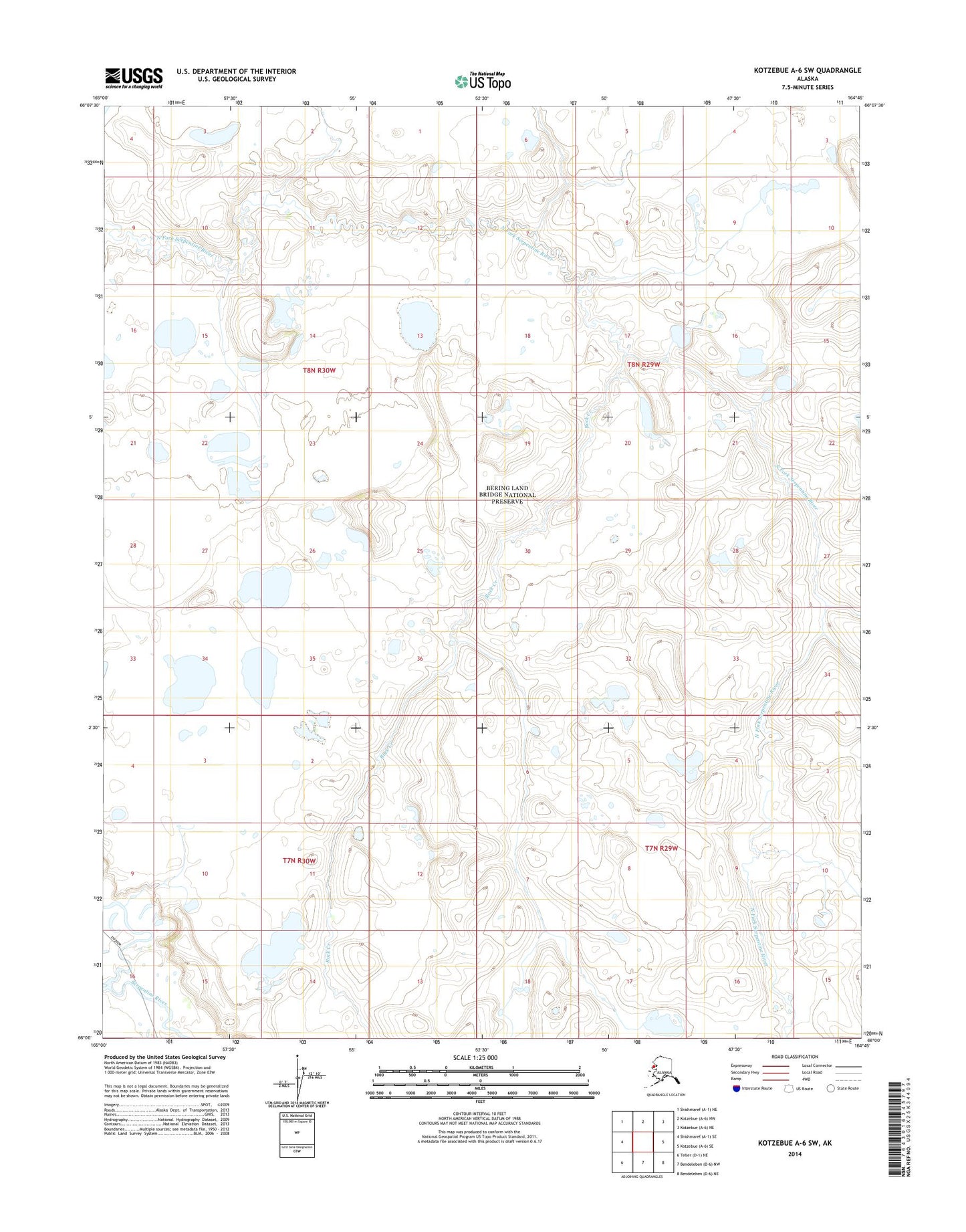 Kotzebue A-6 SW Alaska US Topo Map Image