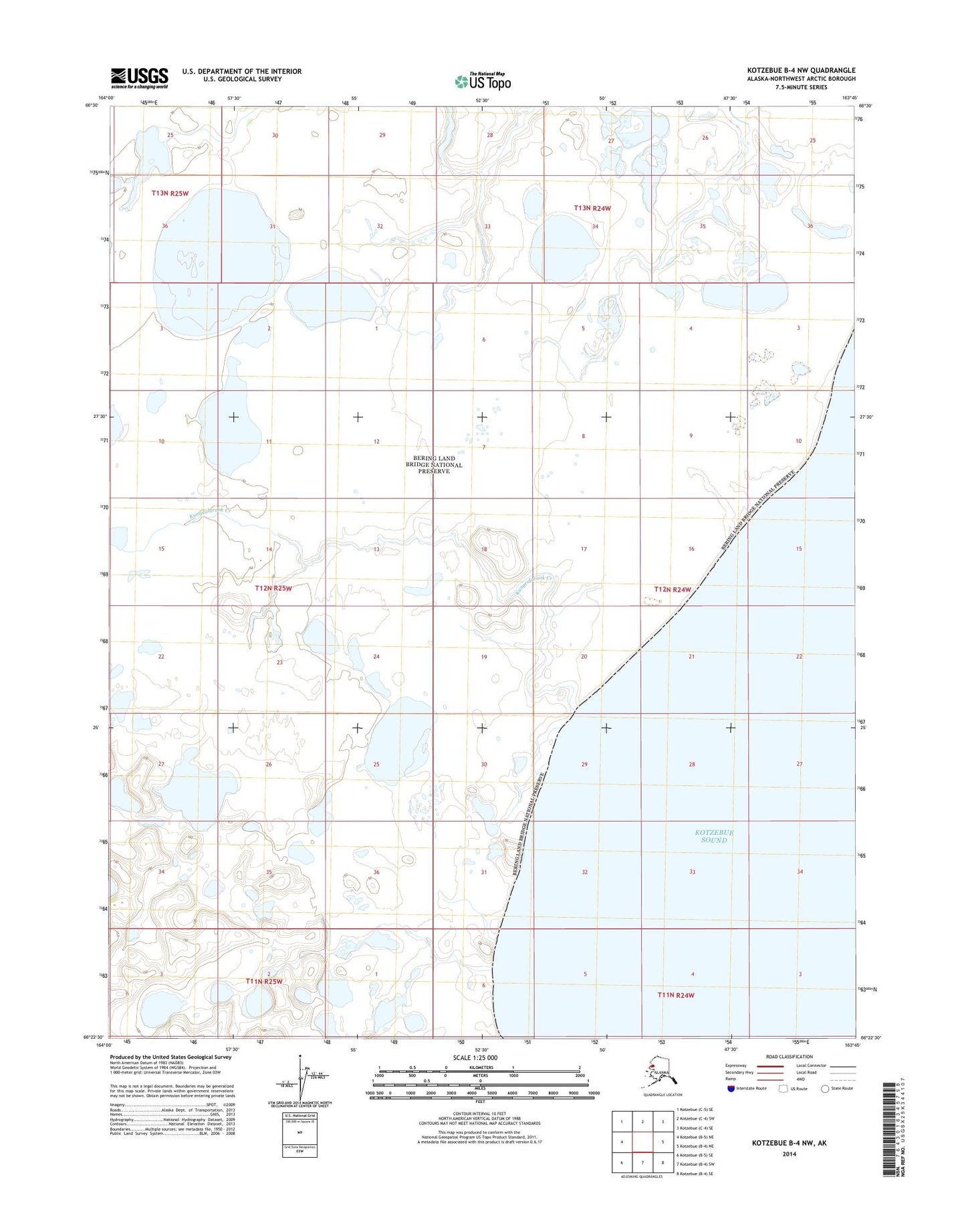 Kotzebue B-4 NW Alaska US Topo Map Image