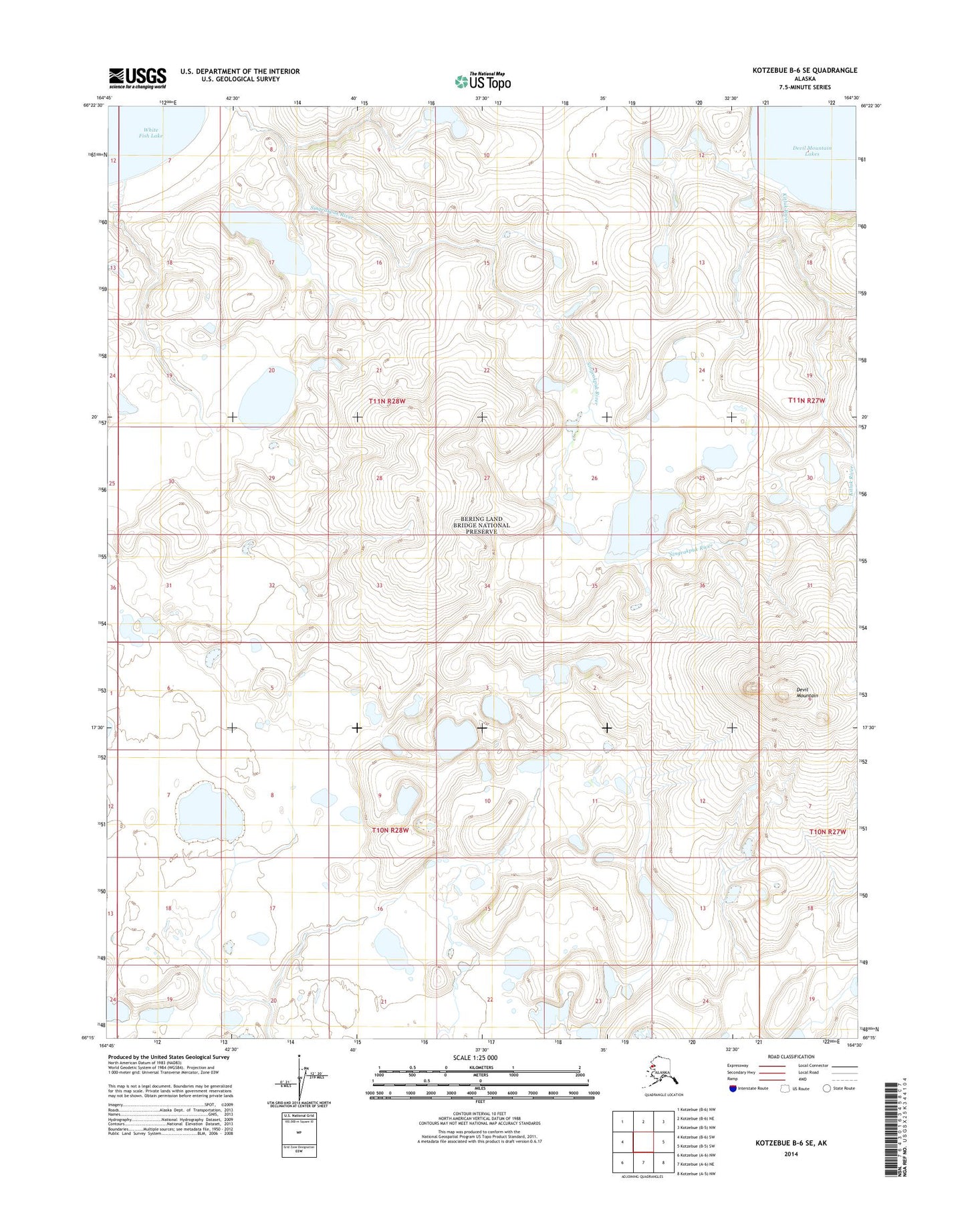 Kotzebue B-6 SE Alaska US Topo Map Image