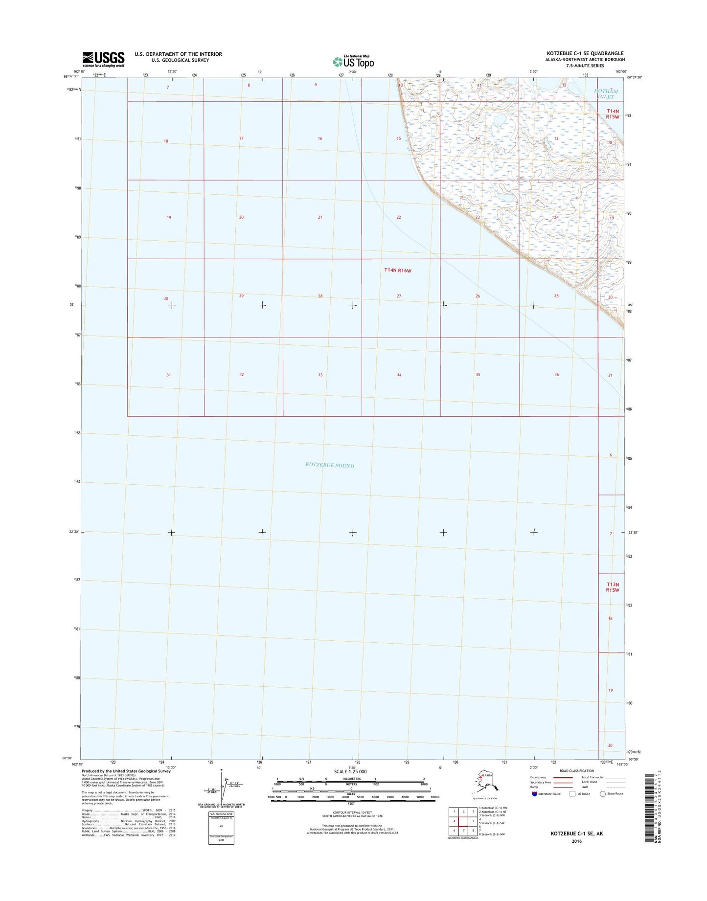 Kotzebue C-1 SE Alaska US Topo Map Image