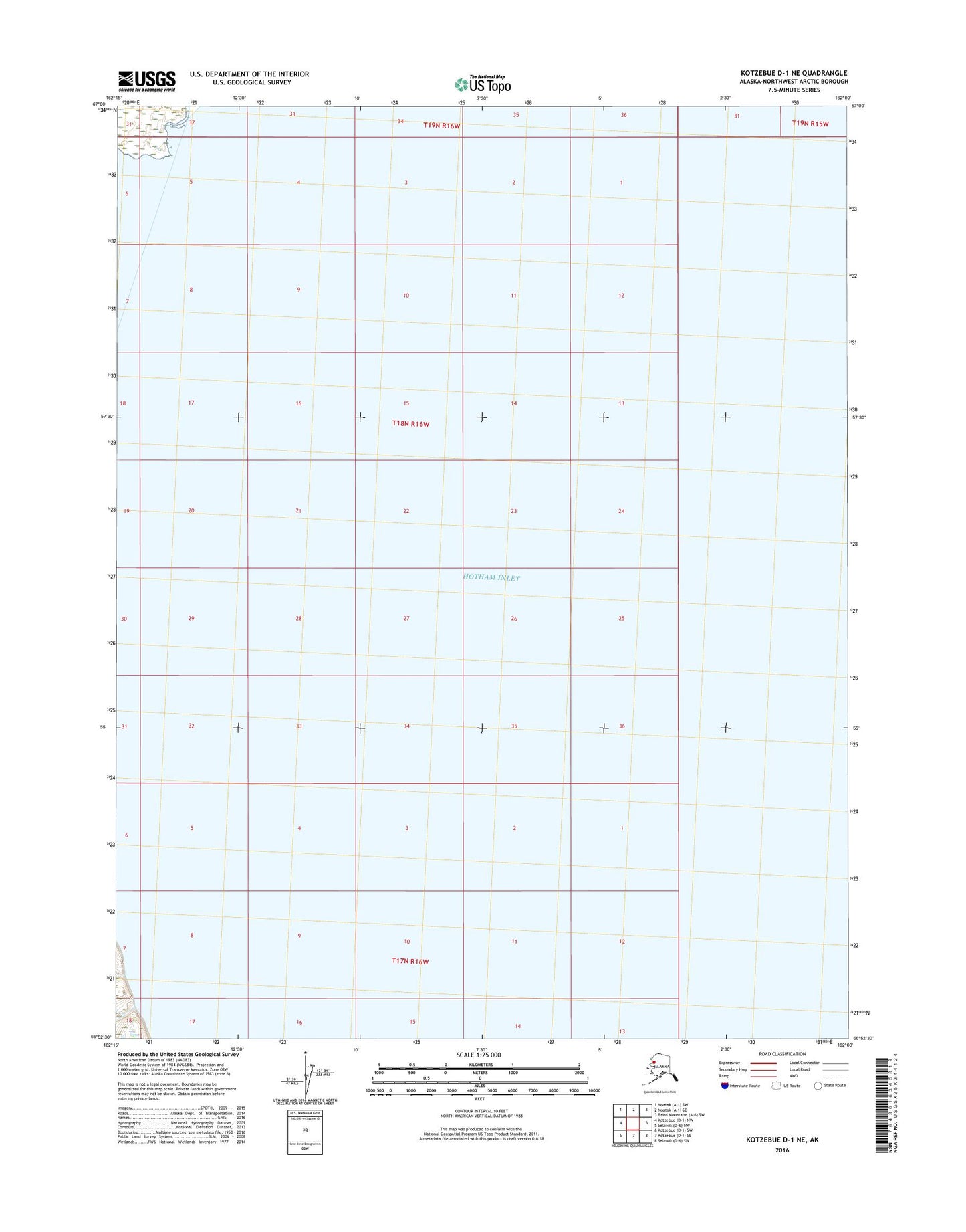Kotzebue D-1 NE Alaska US Topo Map Image