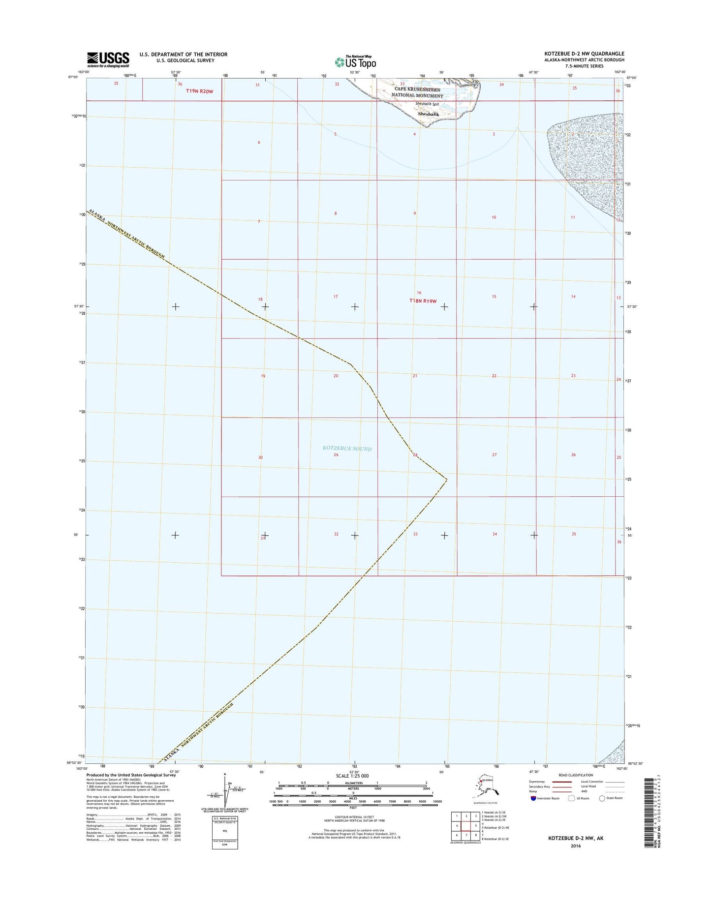 Kotzebue D-2 NW Alaska US Topo Map Image