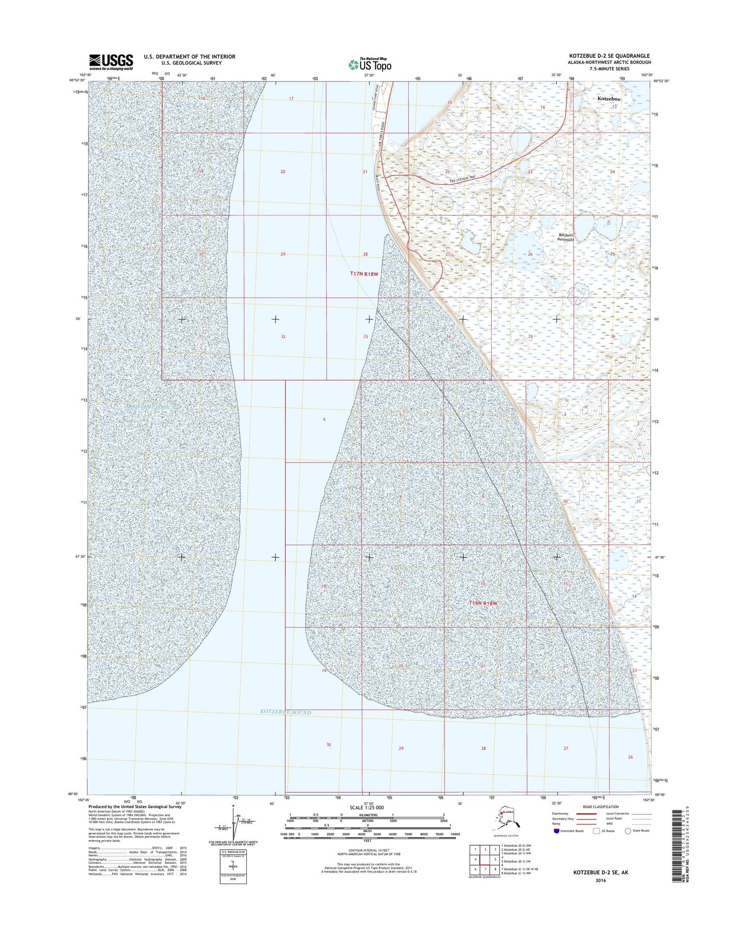 Kotzebue D-2 SE Alaska US Topo Map Image