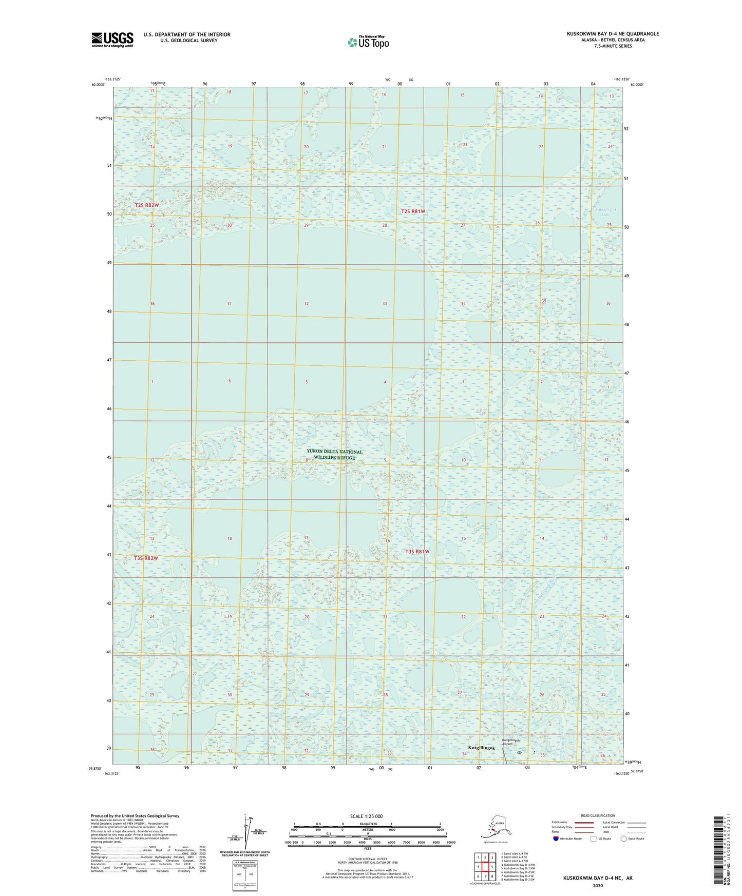 Kuskokwim Bay D-4 NE Alaska US Topo Map Image