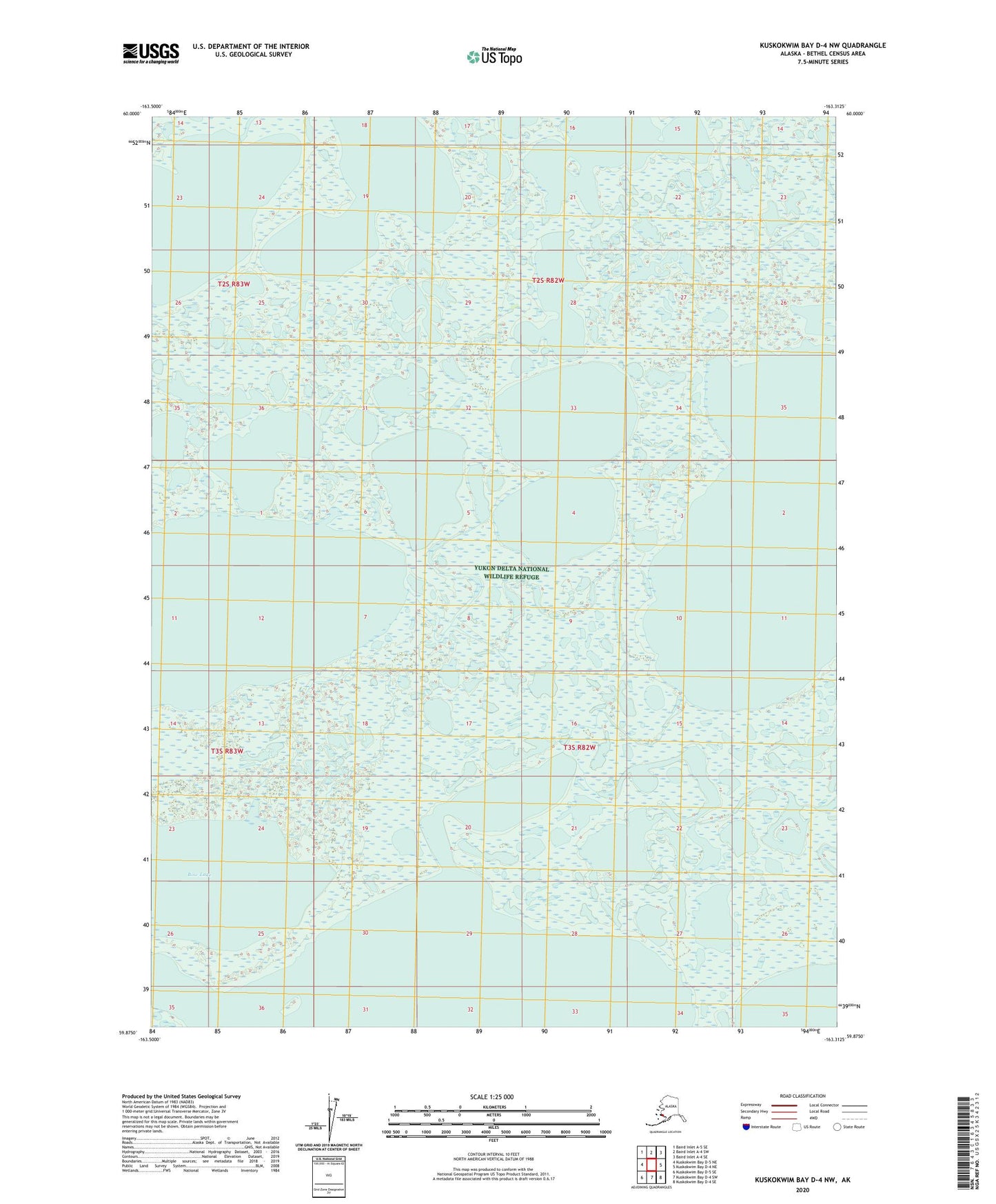Kuskokwim Bay D-4 NW Alaska US Topo Map Image