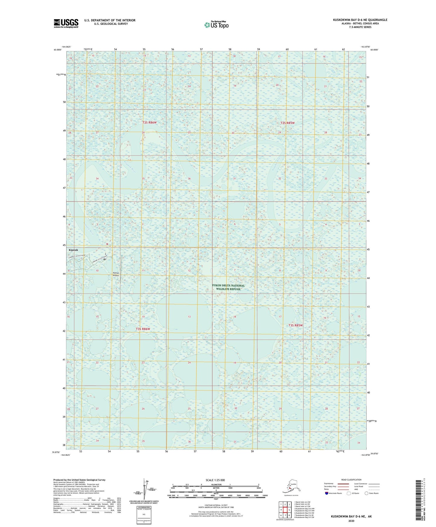 Kuskokwim Bay D-6 NE Alaska US Topo Map Image
