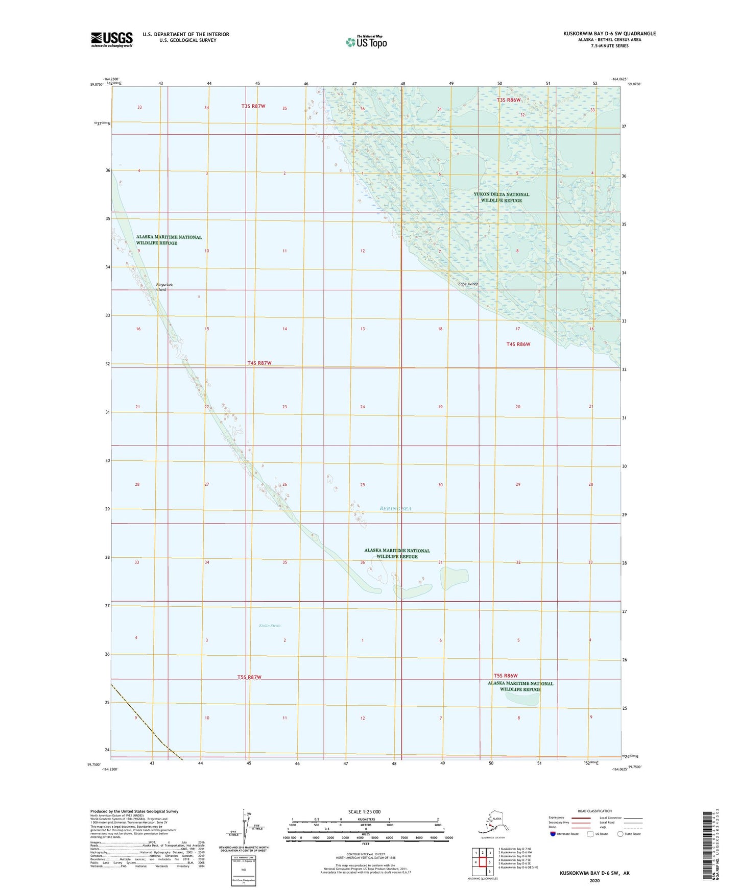 Kuskokwim Bay D-6 SW Alaska US Topo Map Image