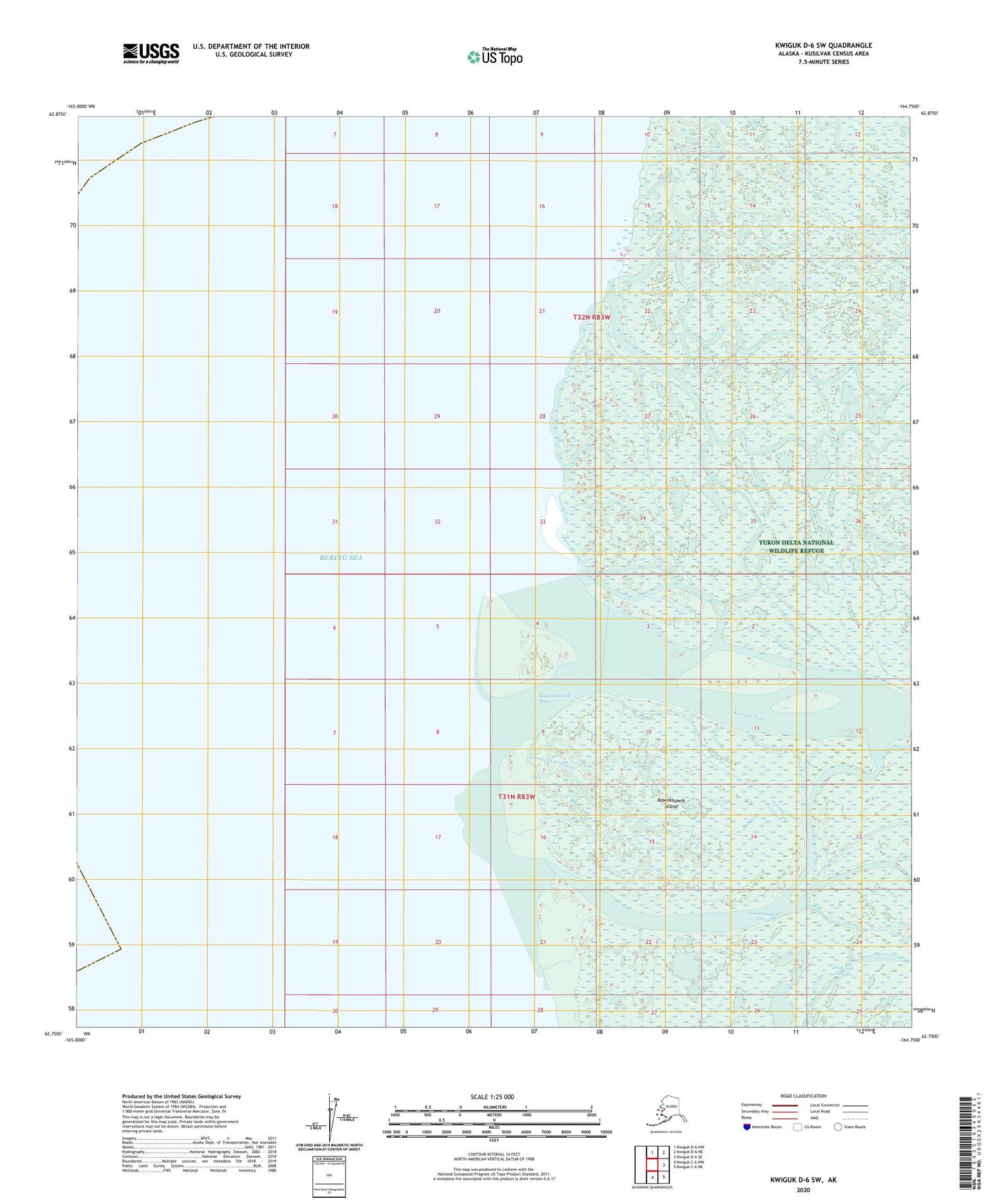 Kwiguk D-6 SW Alaska US Topo Map Image