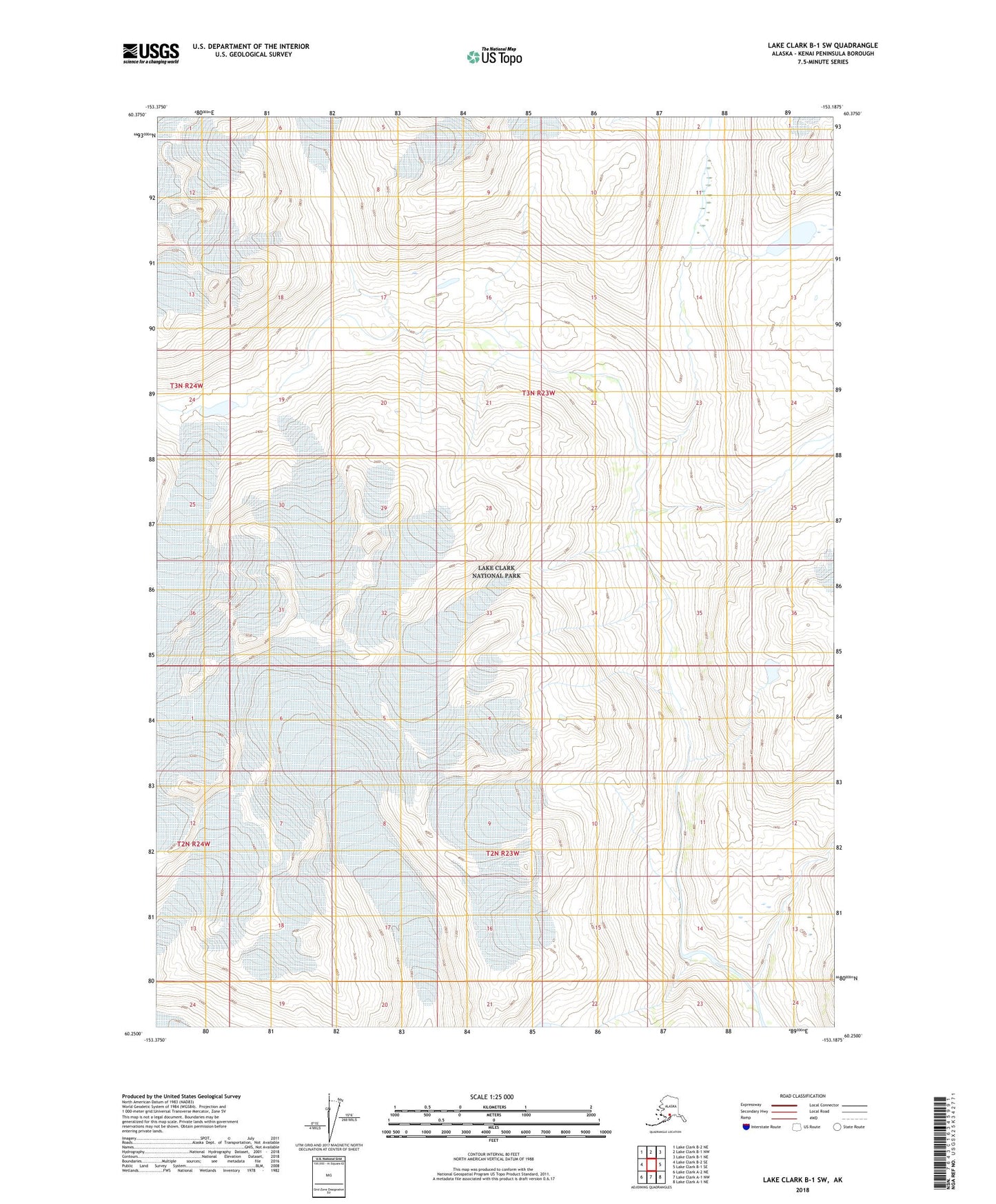 Lake Clark B-1 SW Alaska US Topo Map Image