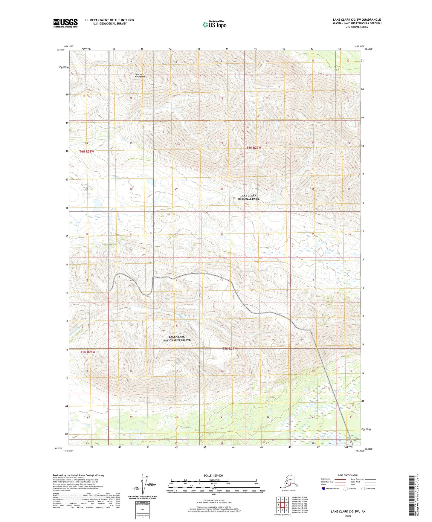 Lake Clark C-3 SW Alaska US Topo Map Image