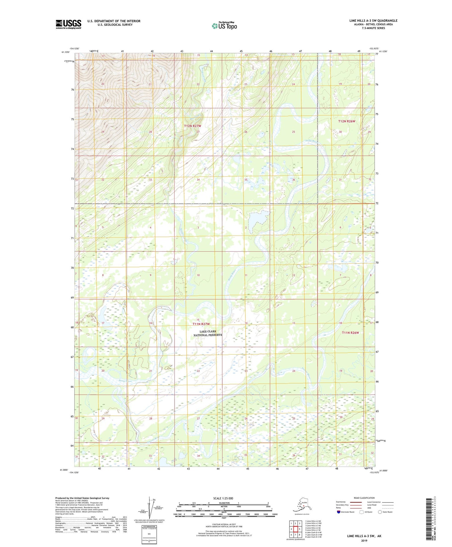 Lime Hills A-3 SW Alaska US Topo Map Image