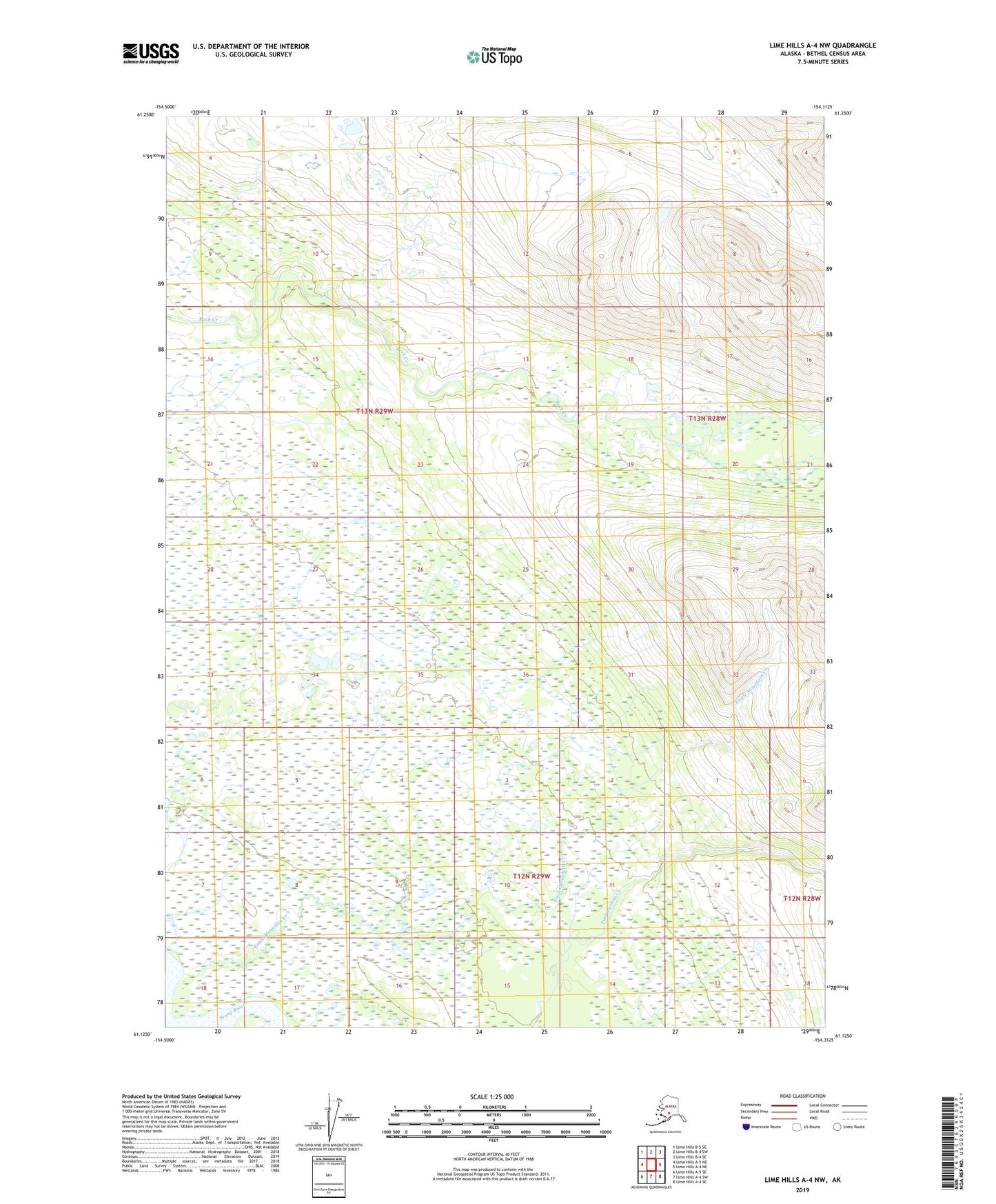 Lime Hills A-4 NW Alaska US Topo Map Image