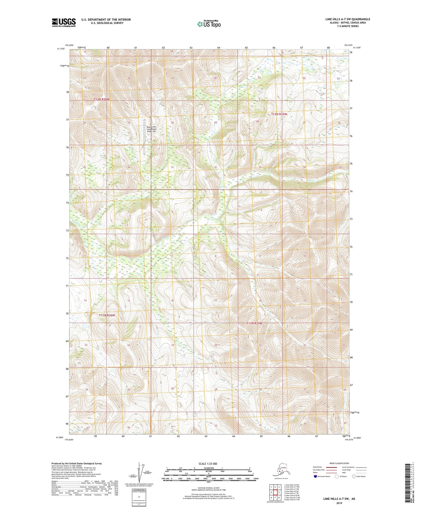 Lime Hills A-7 SW Alaska US Topo Map Image