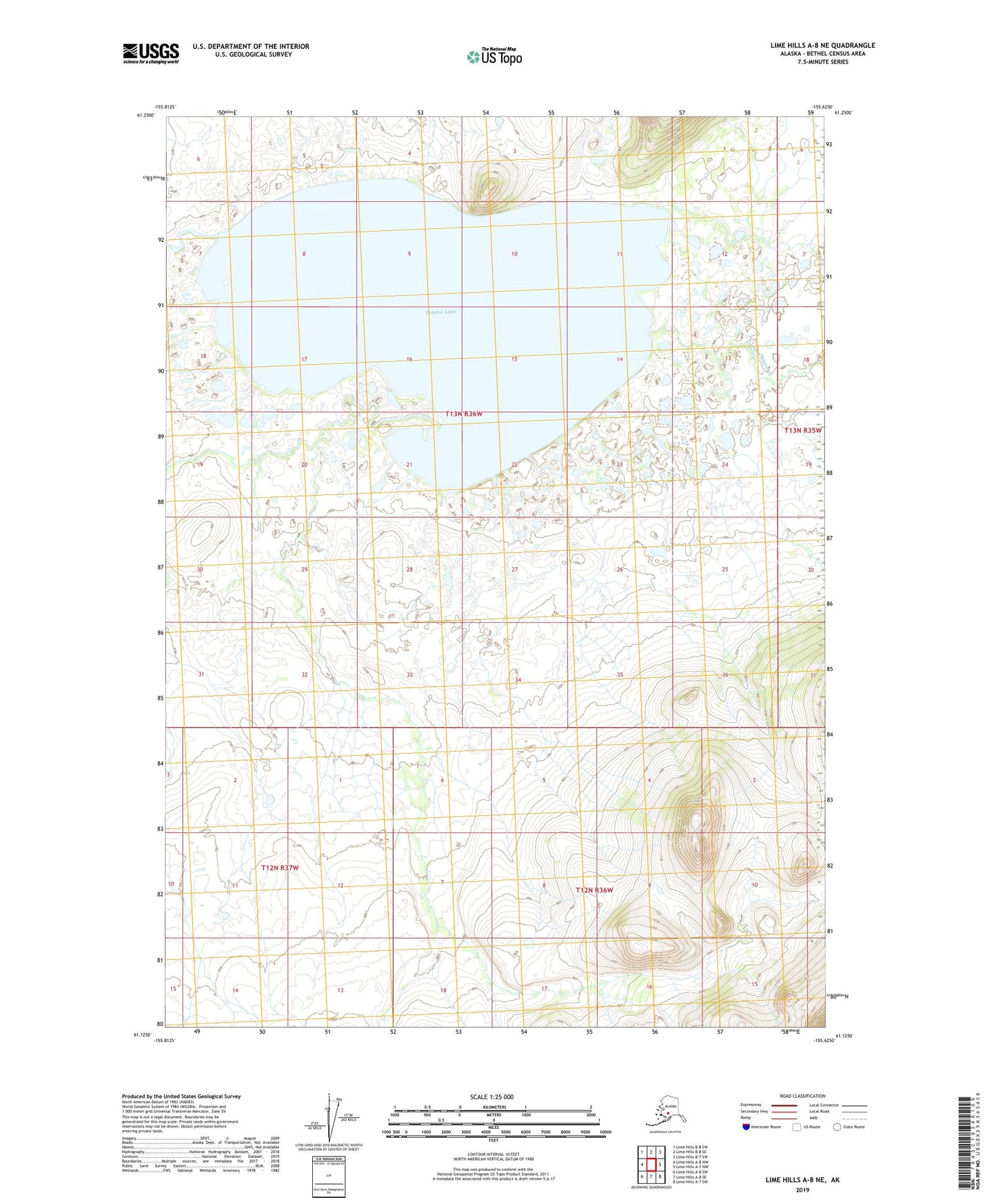 Lime Hills A-8 NE Alaska US Topo Map Image