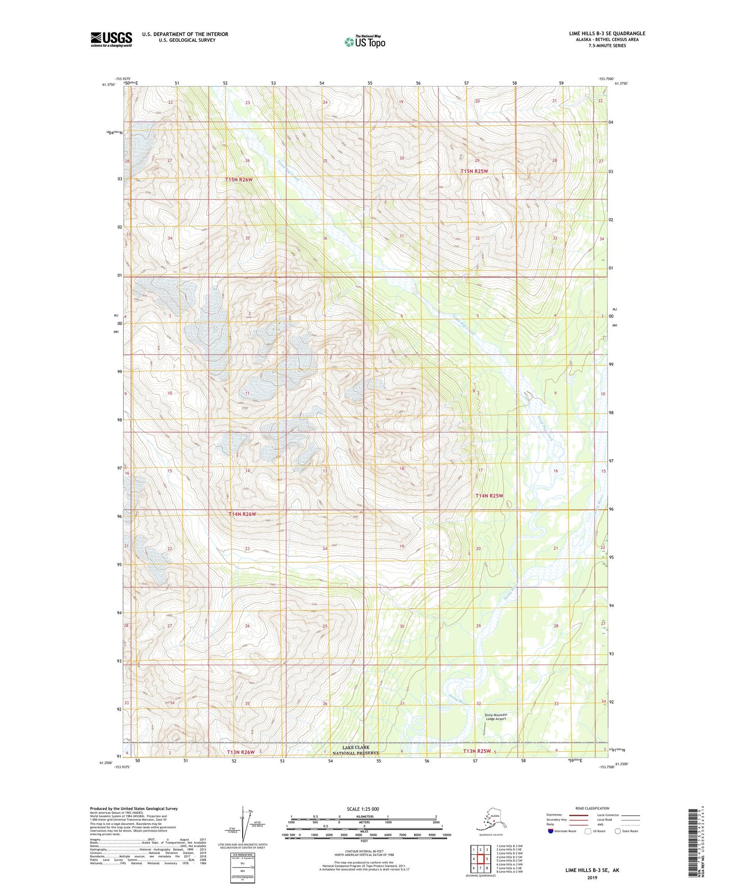 Lime Hills B-3 SE Alaska US Topo Map Image