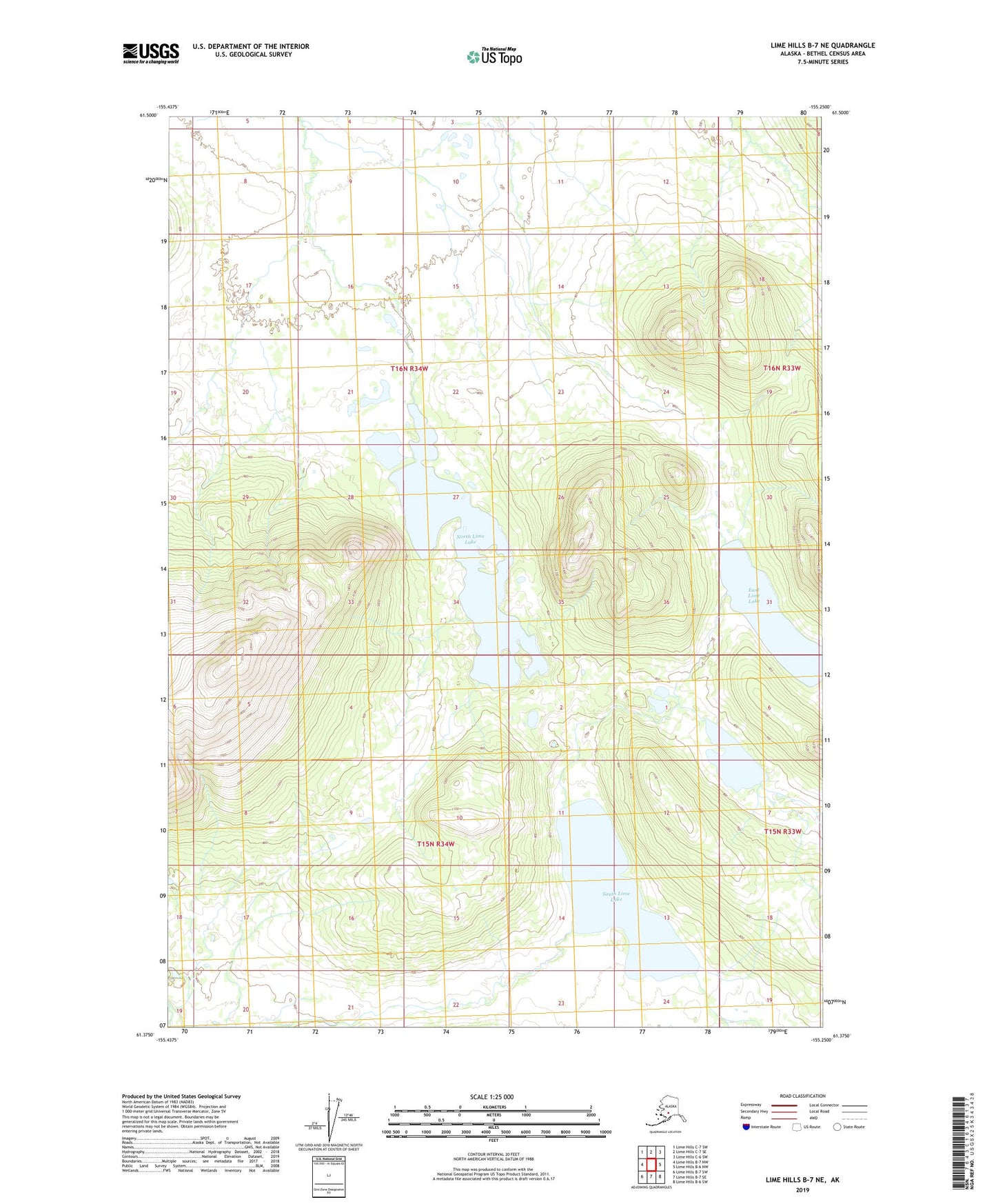 Lime Hills B-7 NE Alaska US Topo Map Image