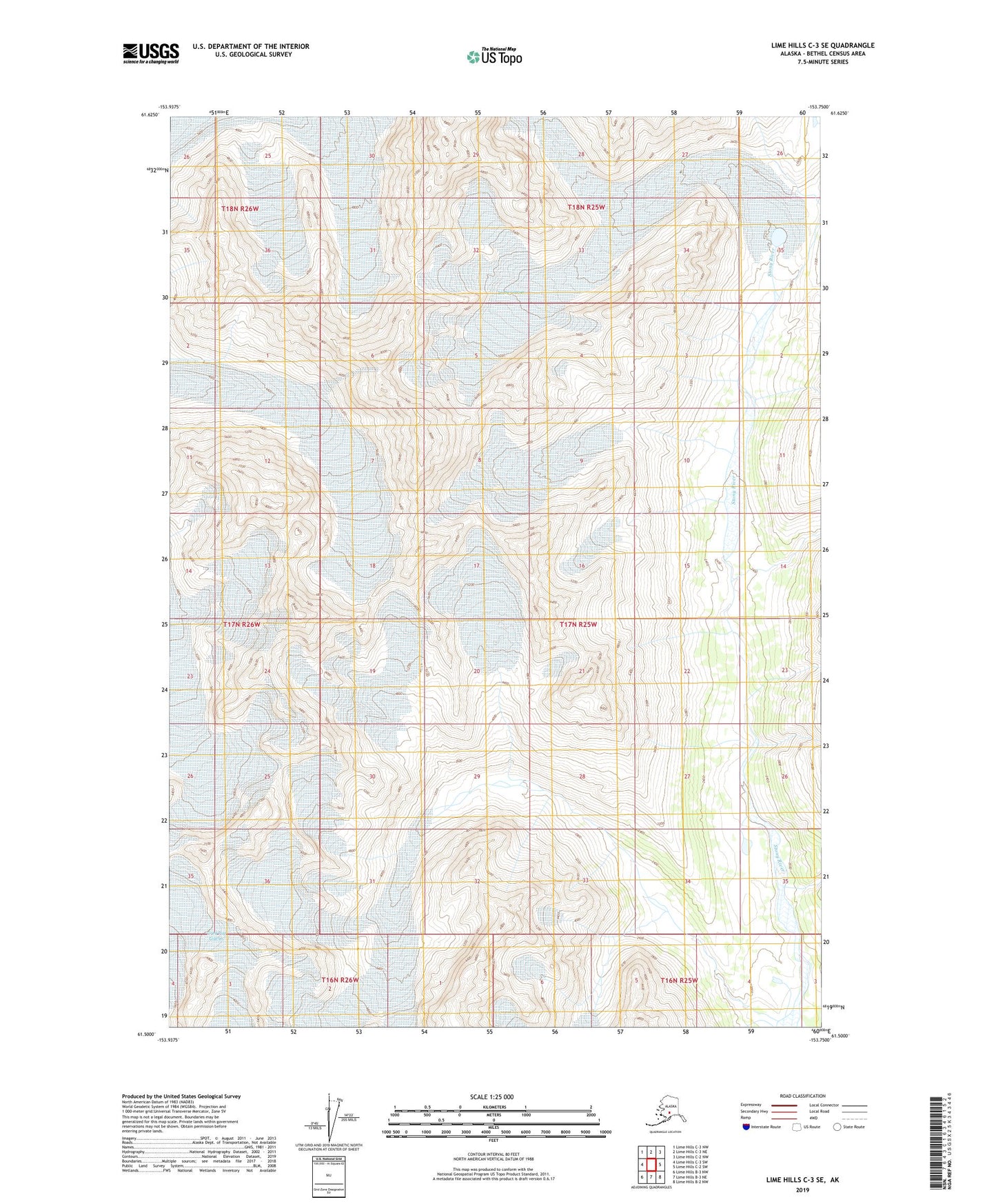 Lime Hills C-3 SE Alaska US Topo Map Image