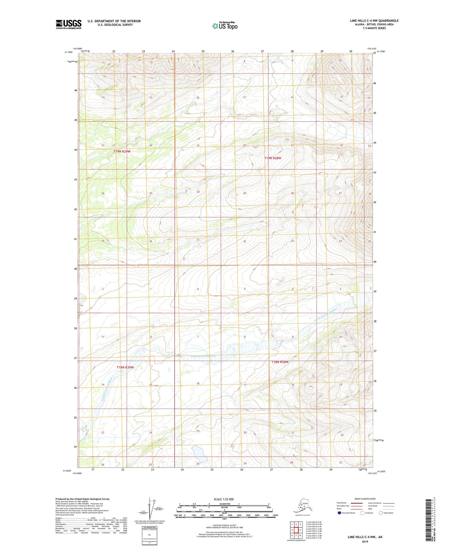 Lime Hills C-4 NW Alaska US Topo Map Image