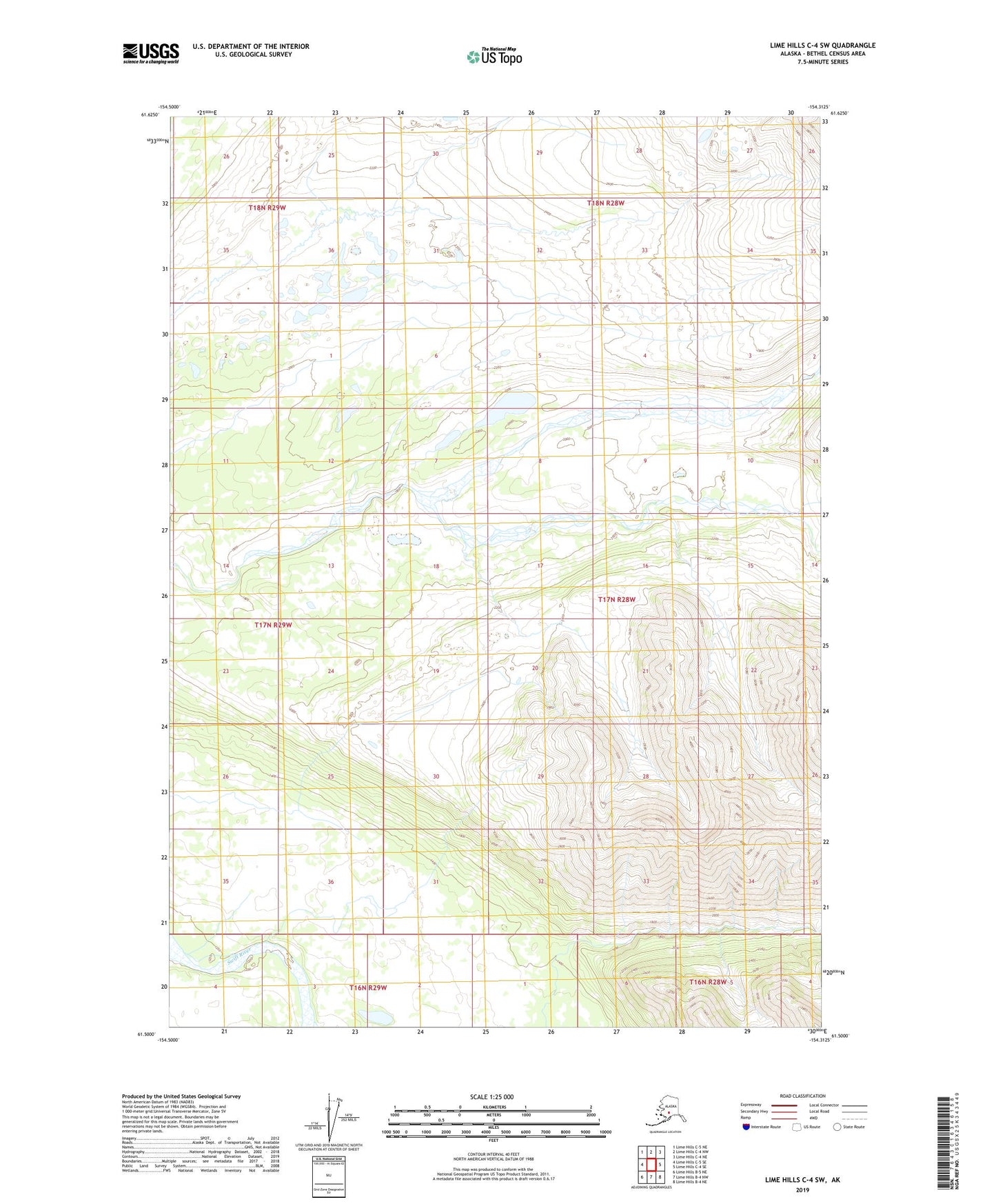 Lime Hills C-4 SW Alaska US Topo Map Image