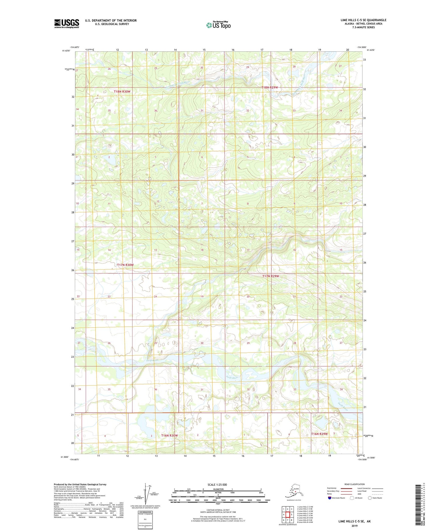 Lime Hills C-5 SE Alaska US Topo Map Image