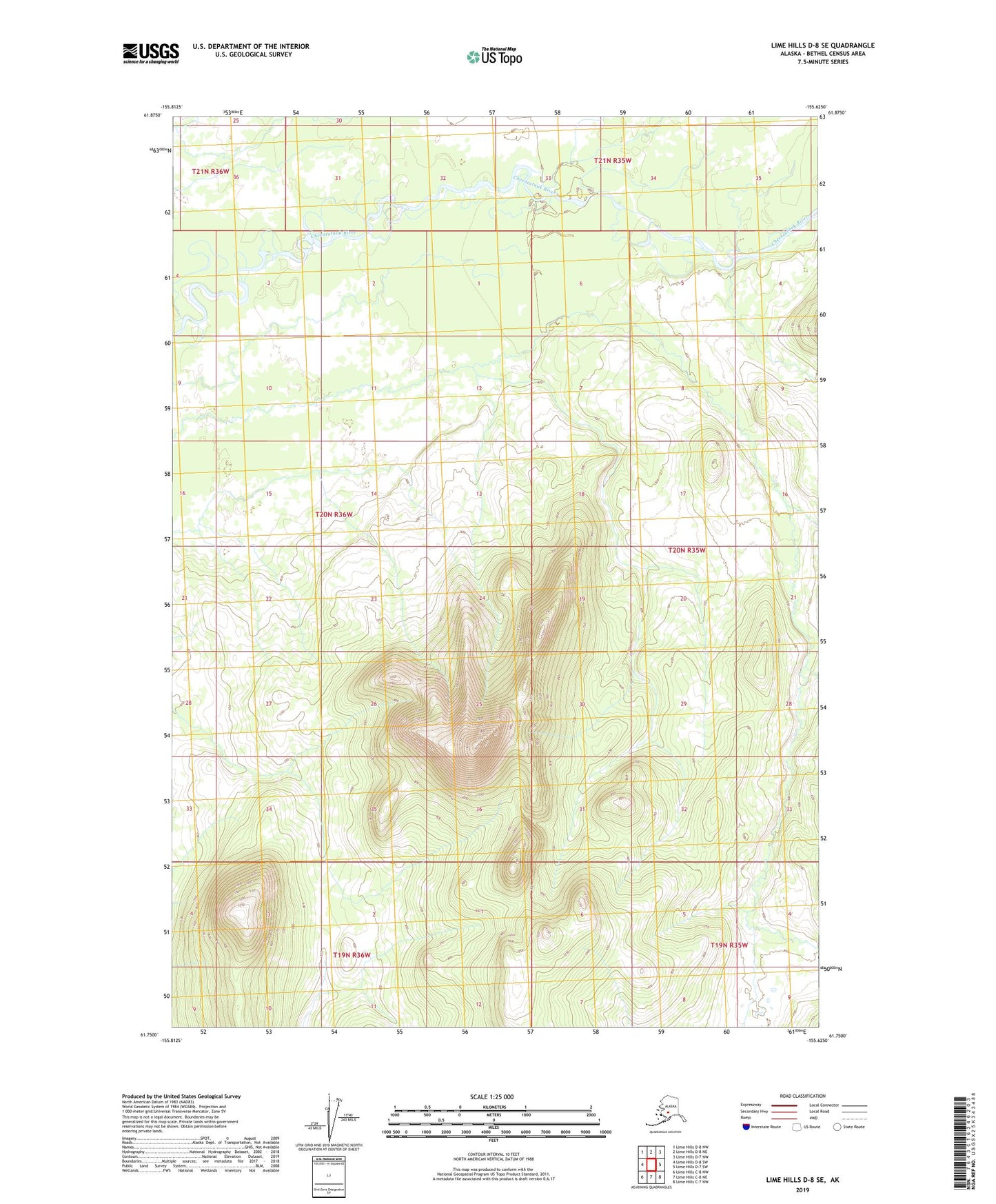 Lime Hills D-8 SE Alaska US Topo Map Image