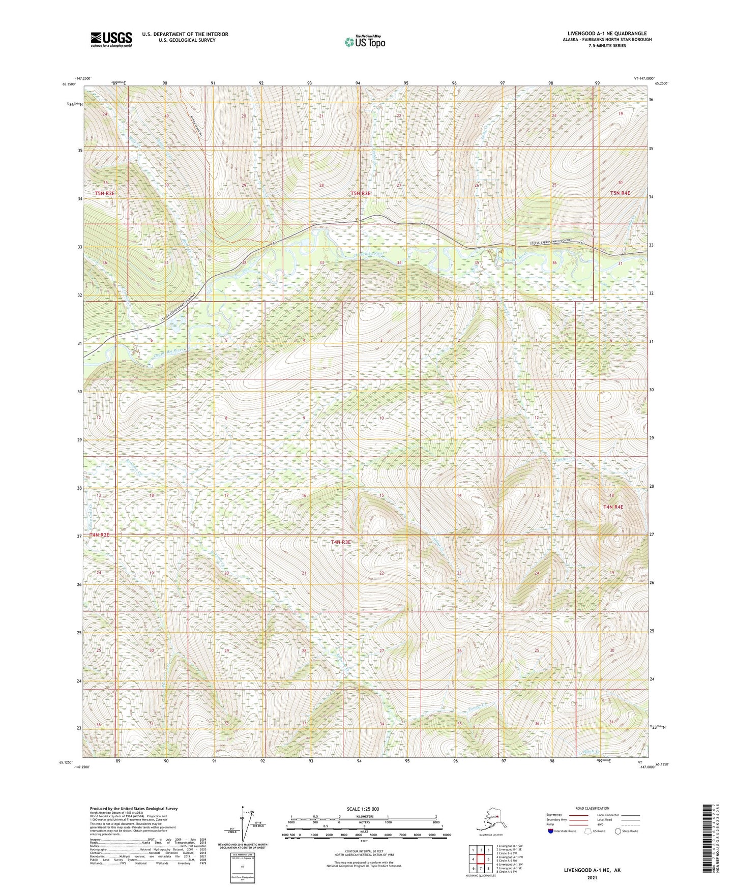 Livengood A-1 NE Alaska US Topo Map Image