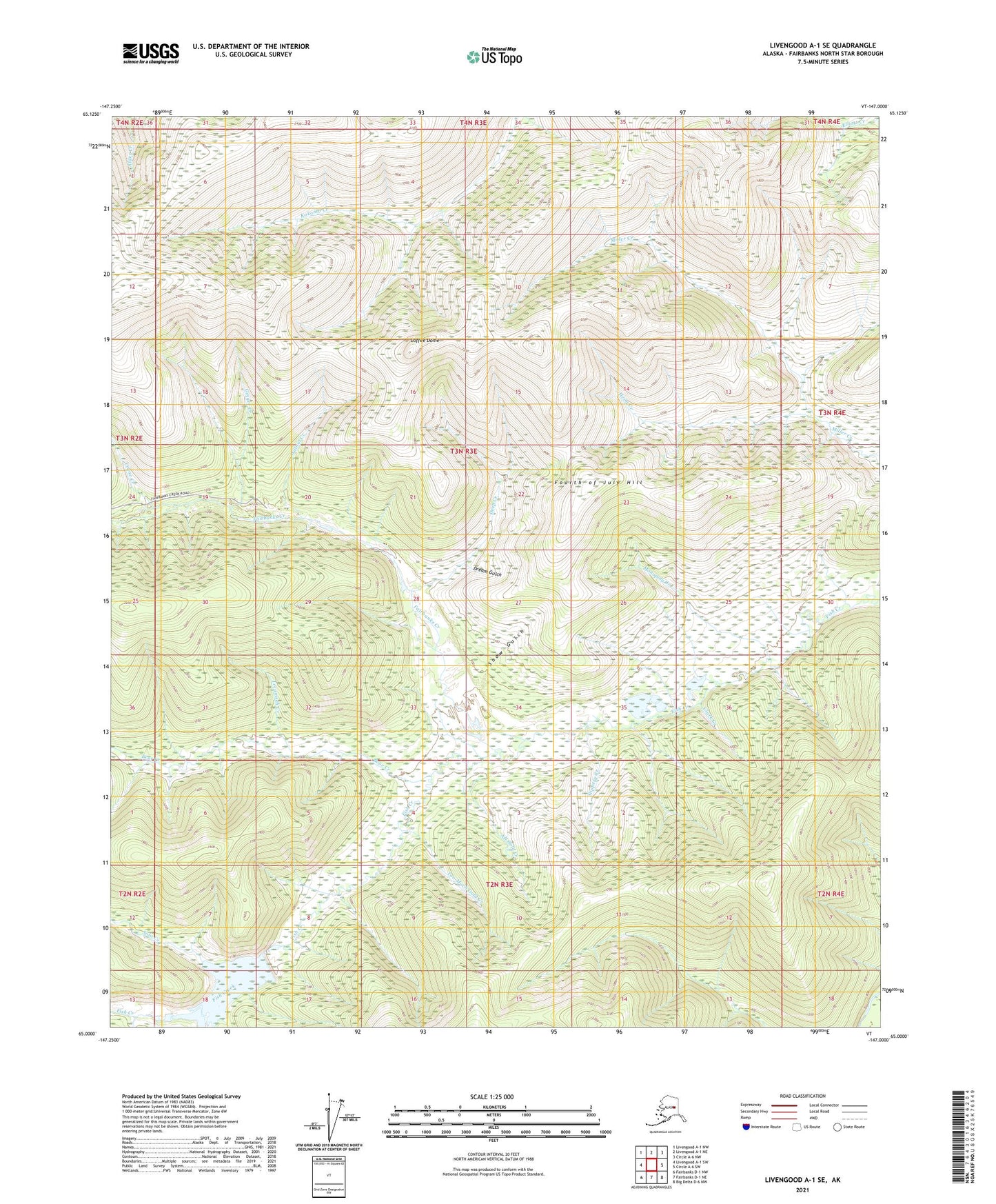 Livengood A-1 SE Alaska US Topo Map Image
