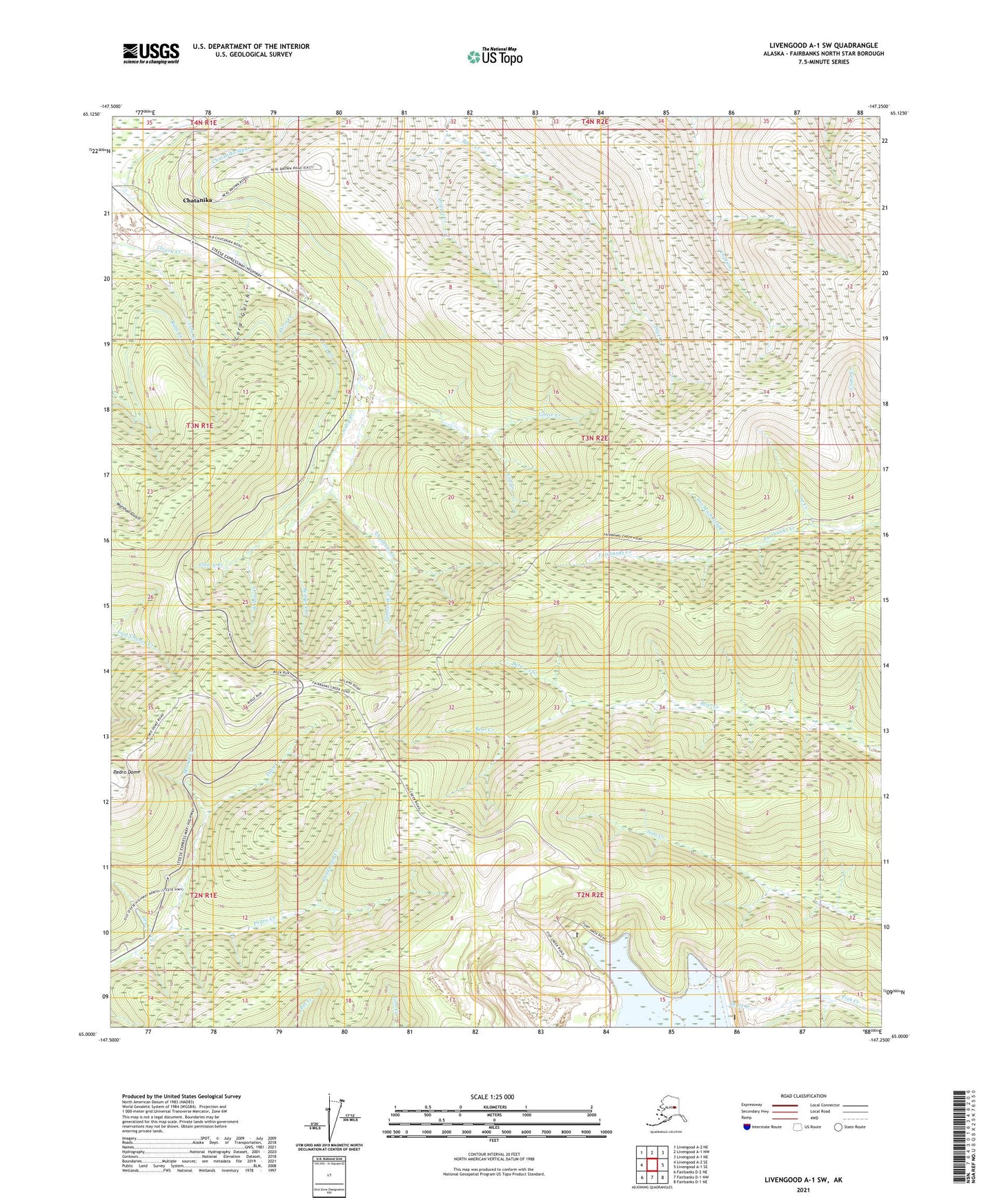 Livengood A-1 SW Alaska US Topo Map Image