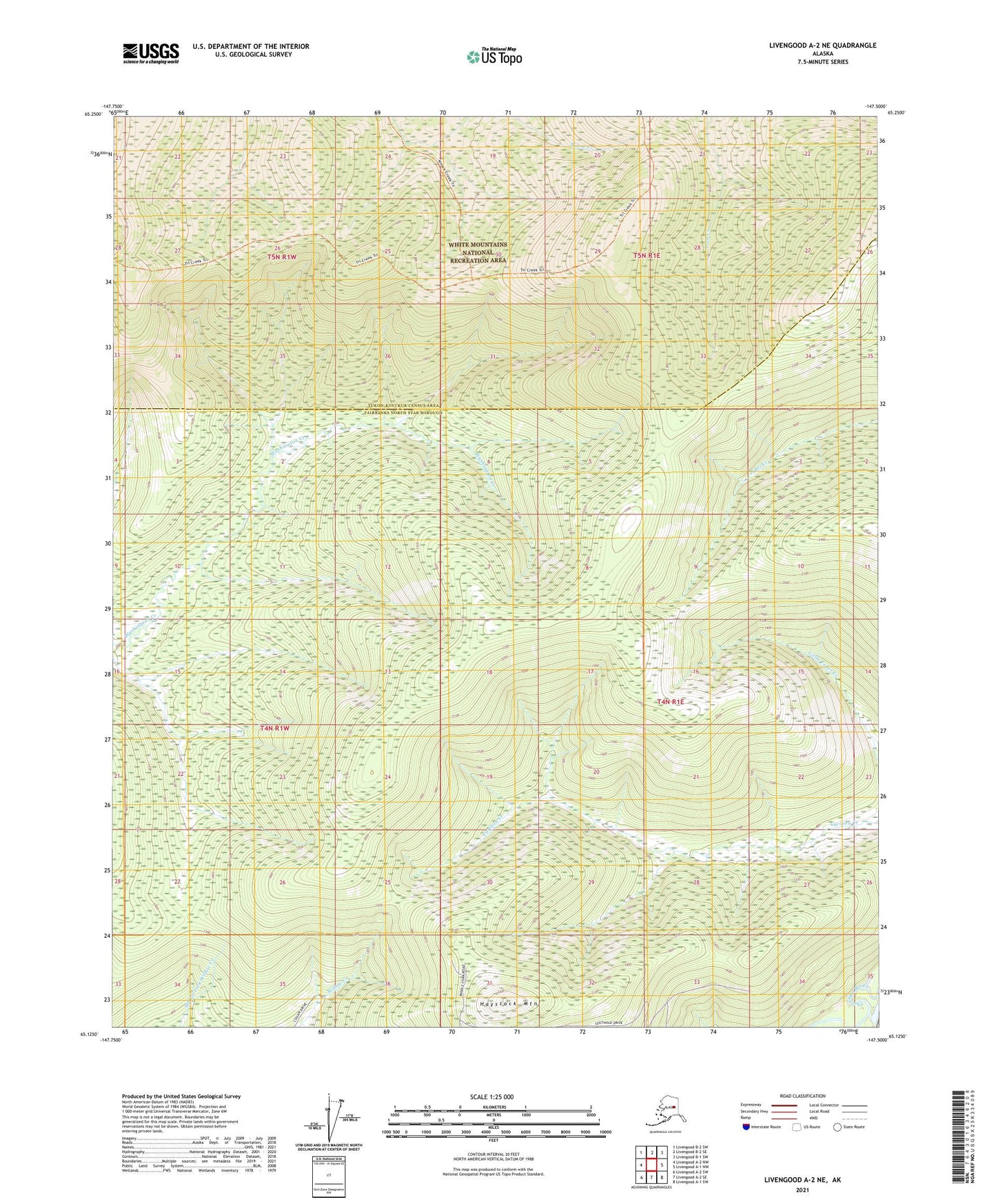 Livengood A-2 NE Alaska US Topo Map Image