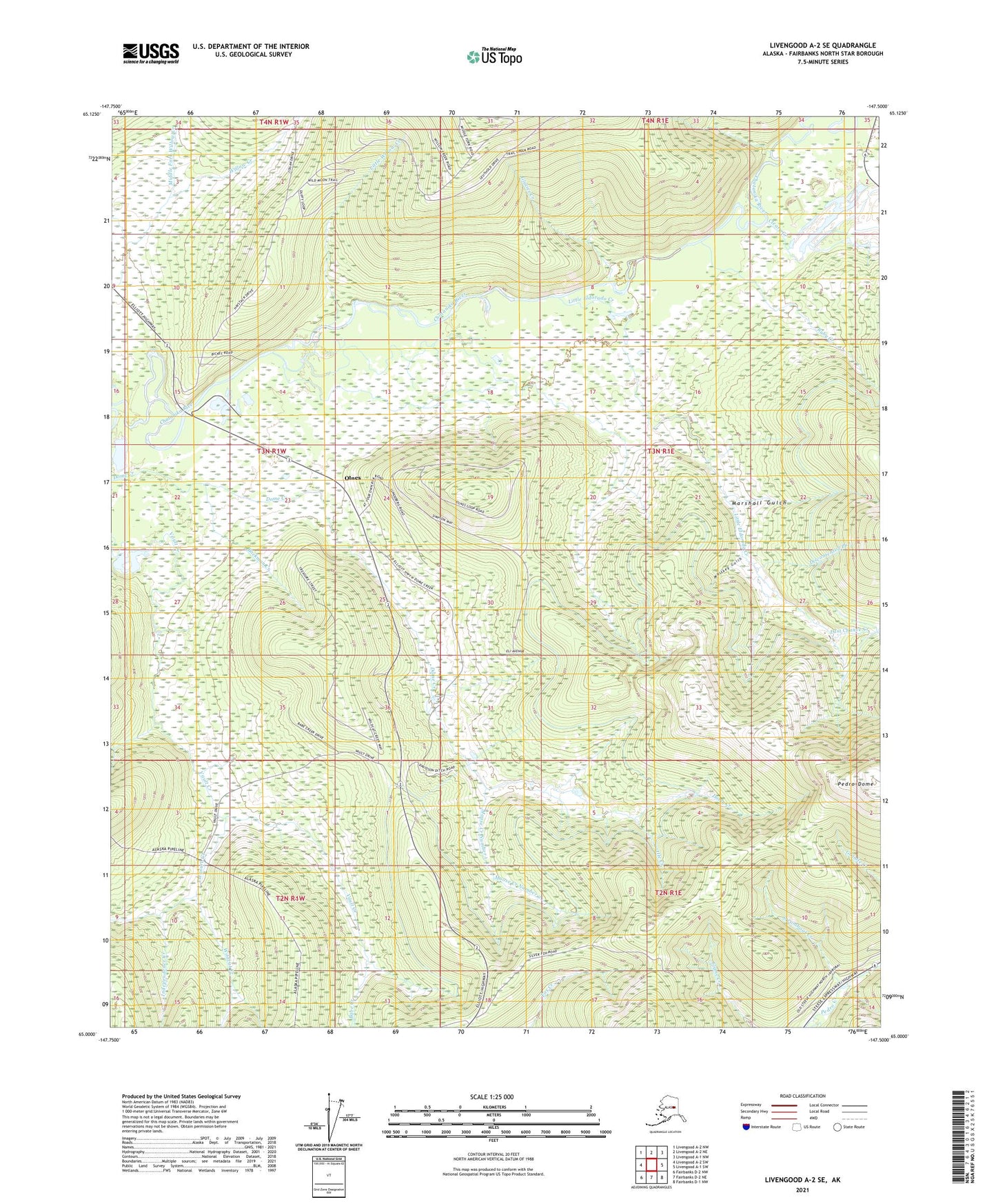 Livengood A-2 SE Alaska US Topo Map Image