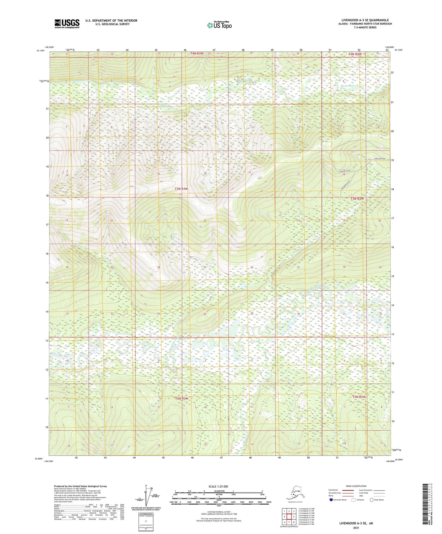 Livengood A-3 SE Alaska US Topo Map Image