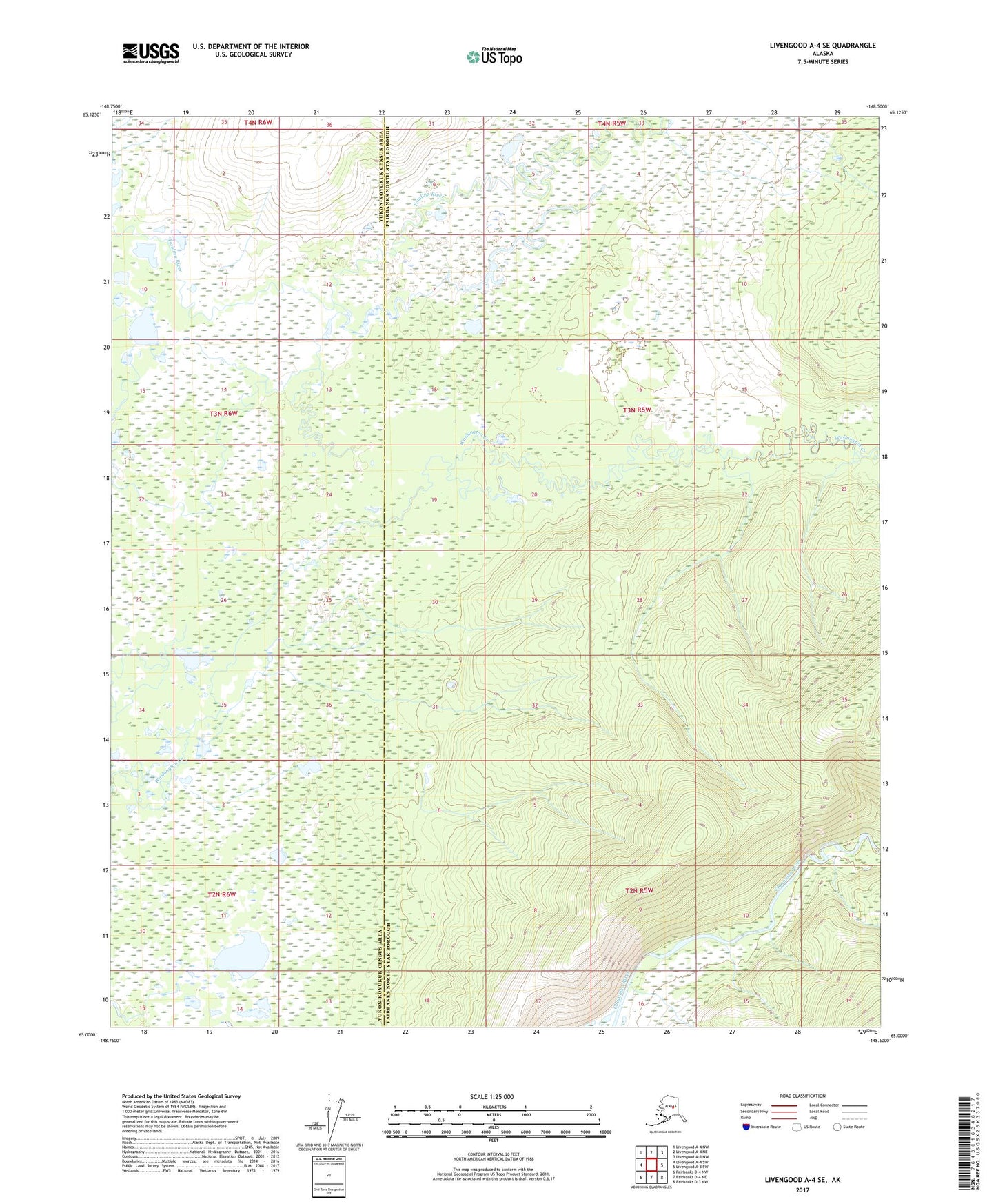 Livengood A-4 SE Alaska US Topo Map Image