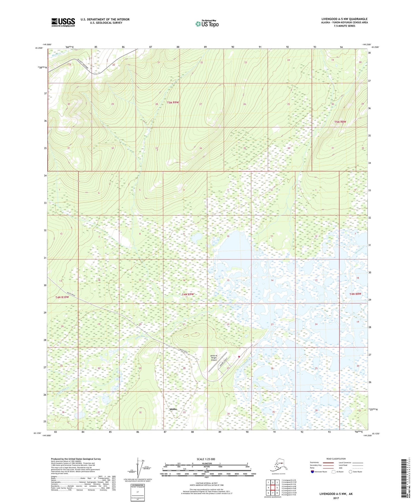Livengood A-5 NW Alaska US Topo Map Image
