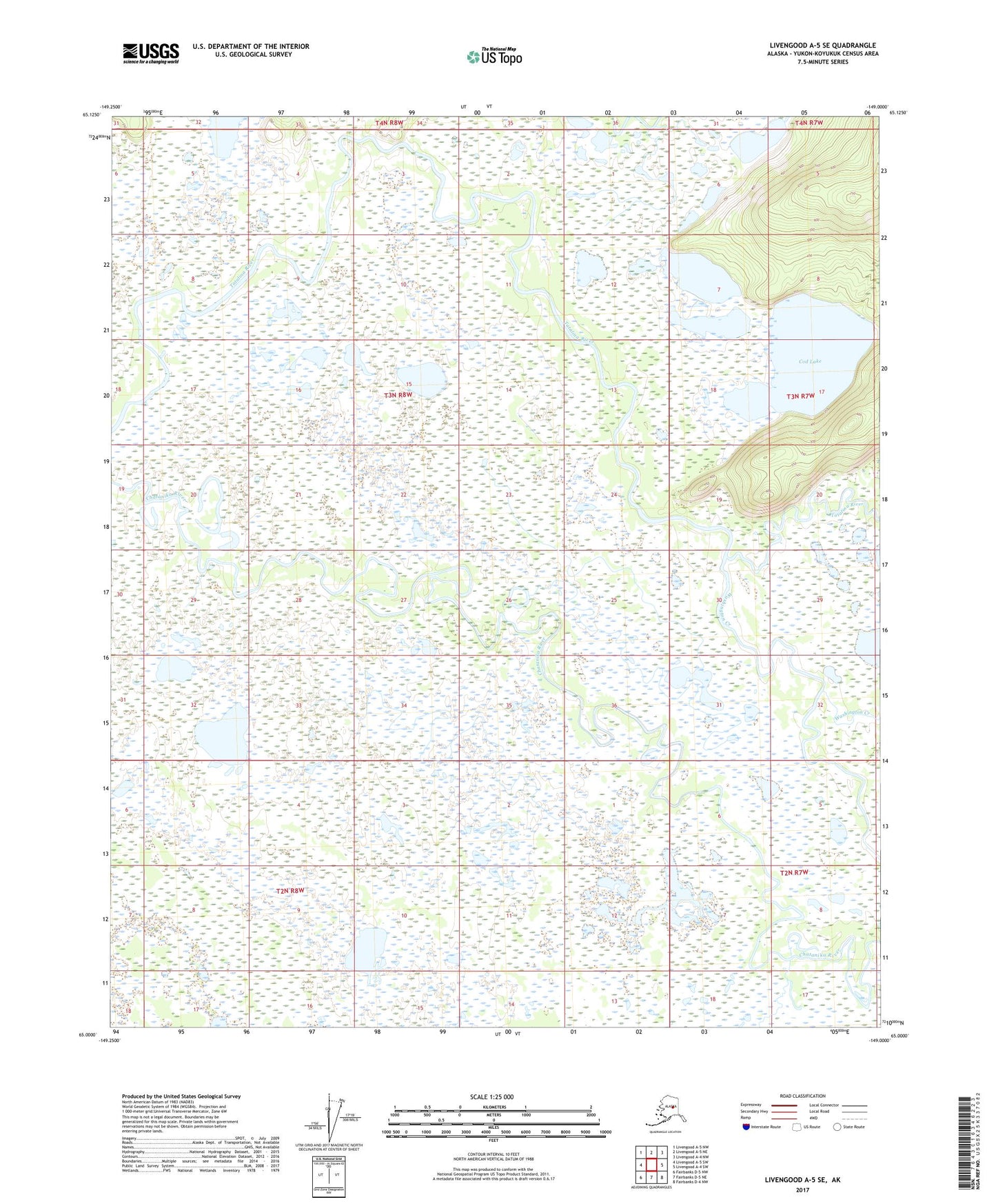 Livengood A-5 SE Alaska US Topo Map Image