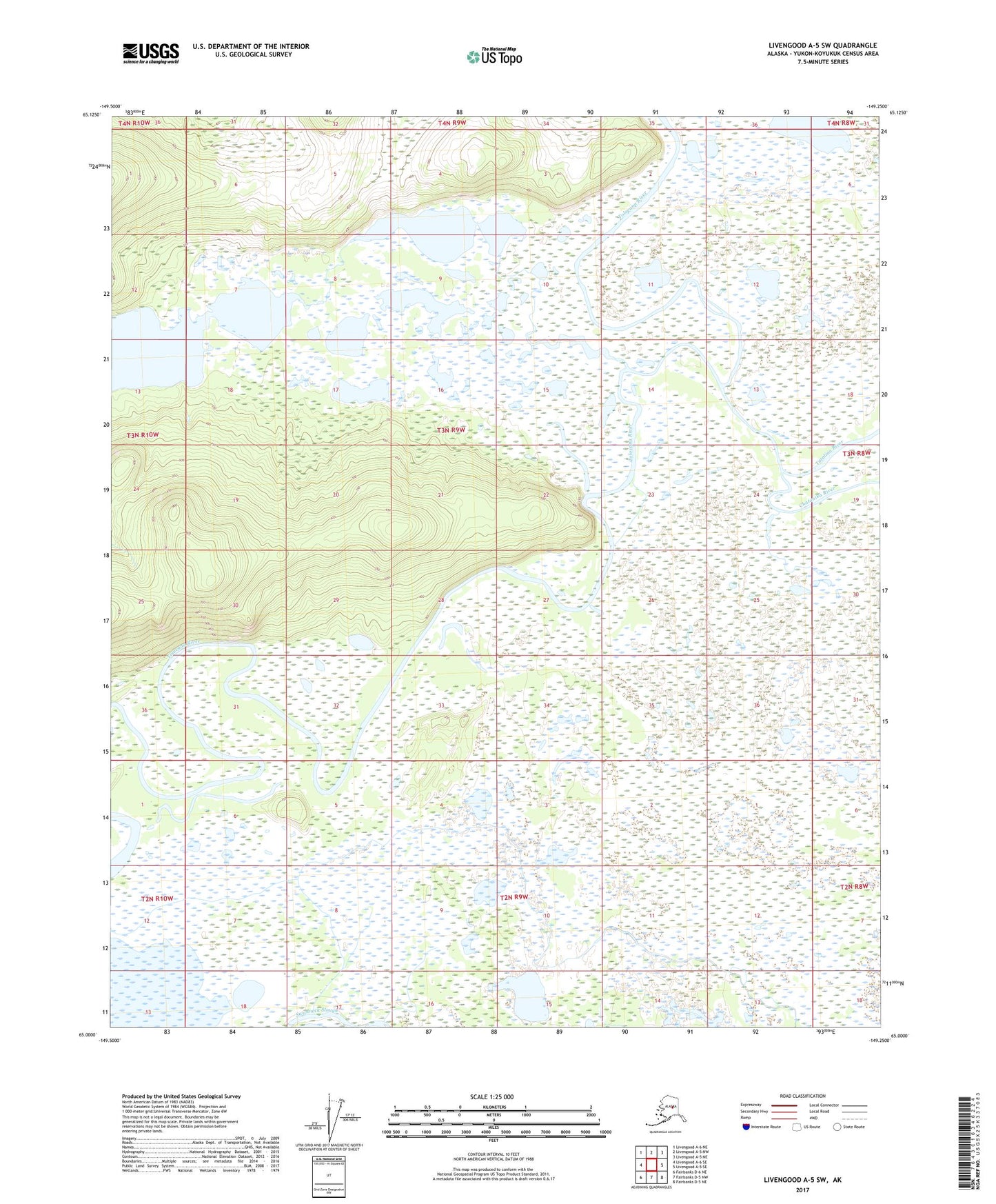 Livengood A-5 SW Alaska US Topo Map Image