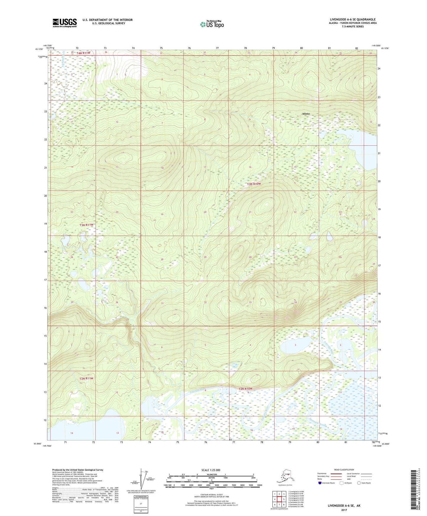 Livengood A-6 SE Alaska US Topo Map Image