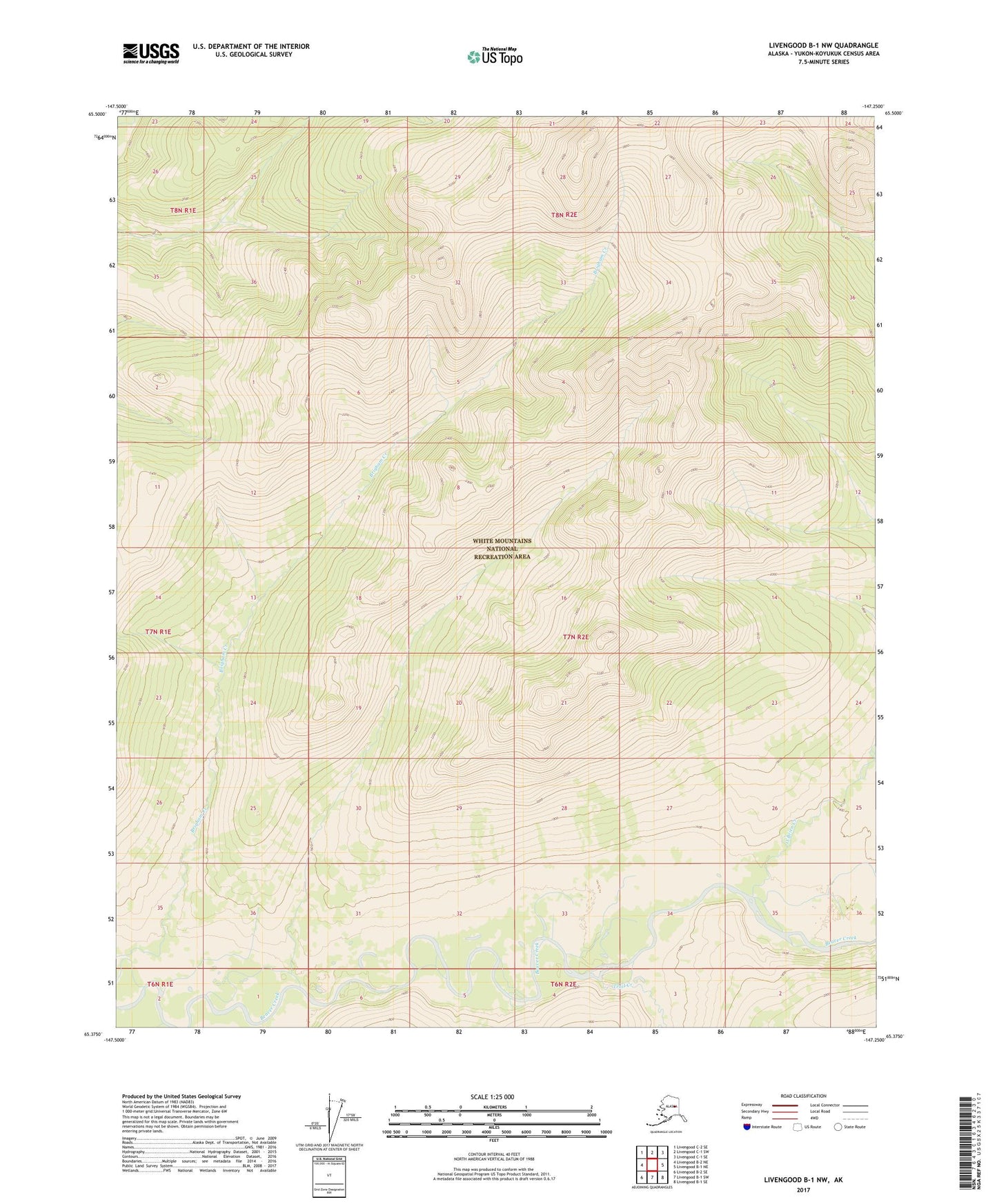 Livengood B-1 NW Alaska US Topo Map Image