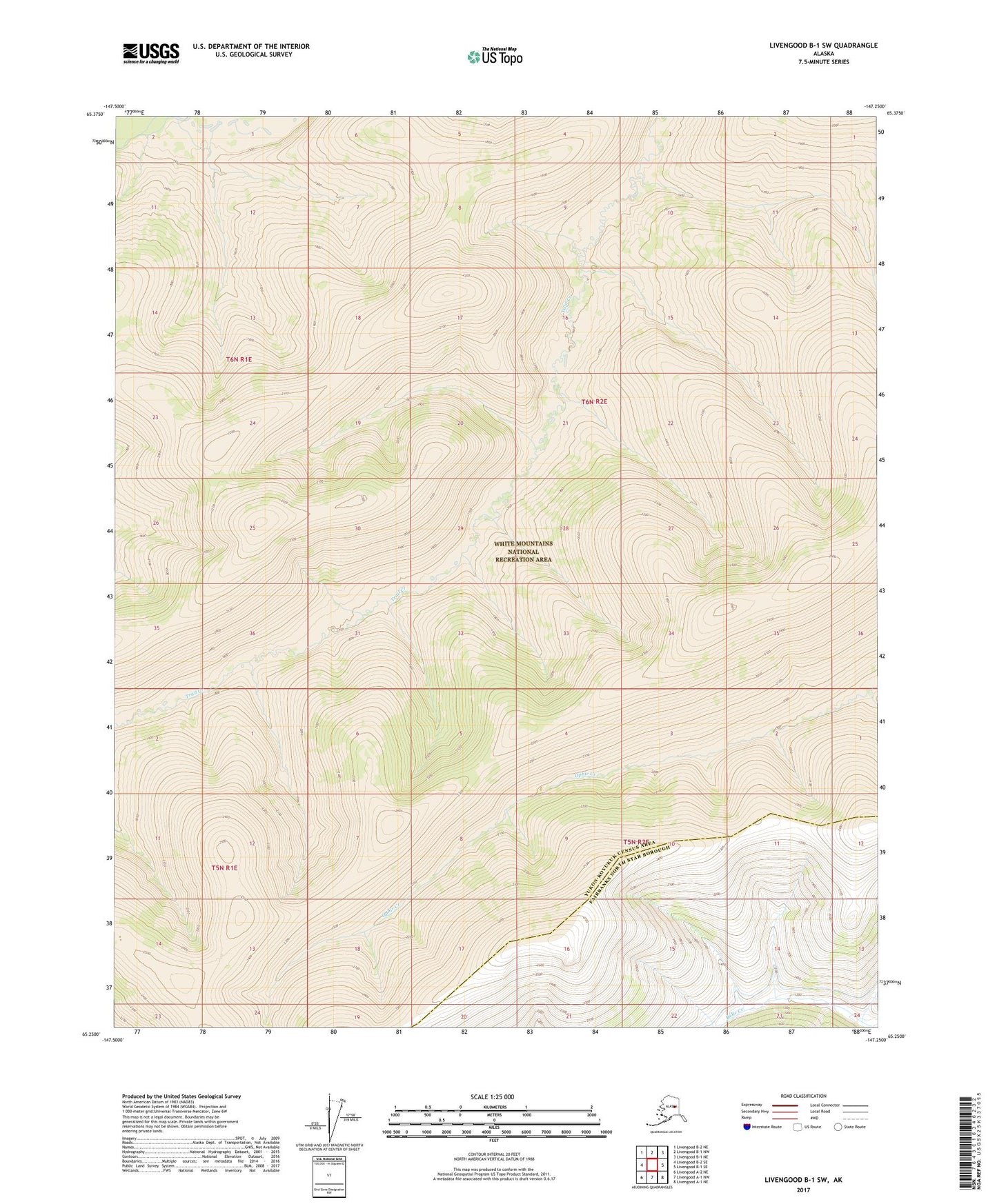Livengood B-1 SW Alaska US Topo Map Image