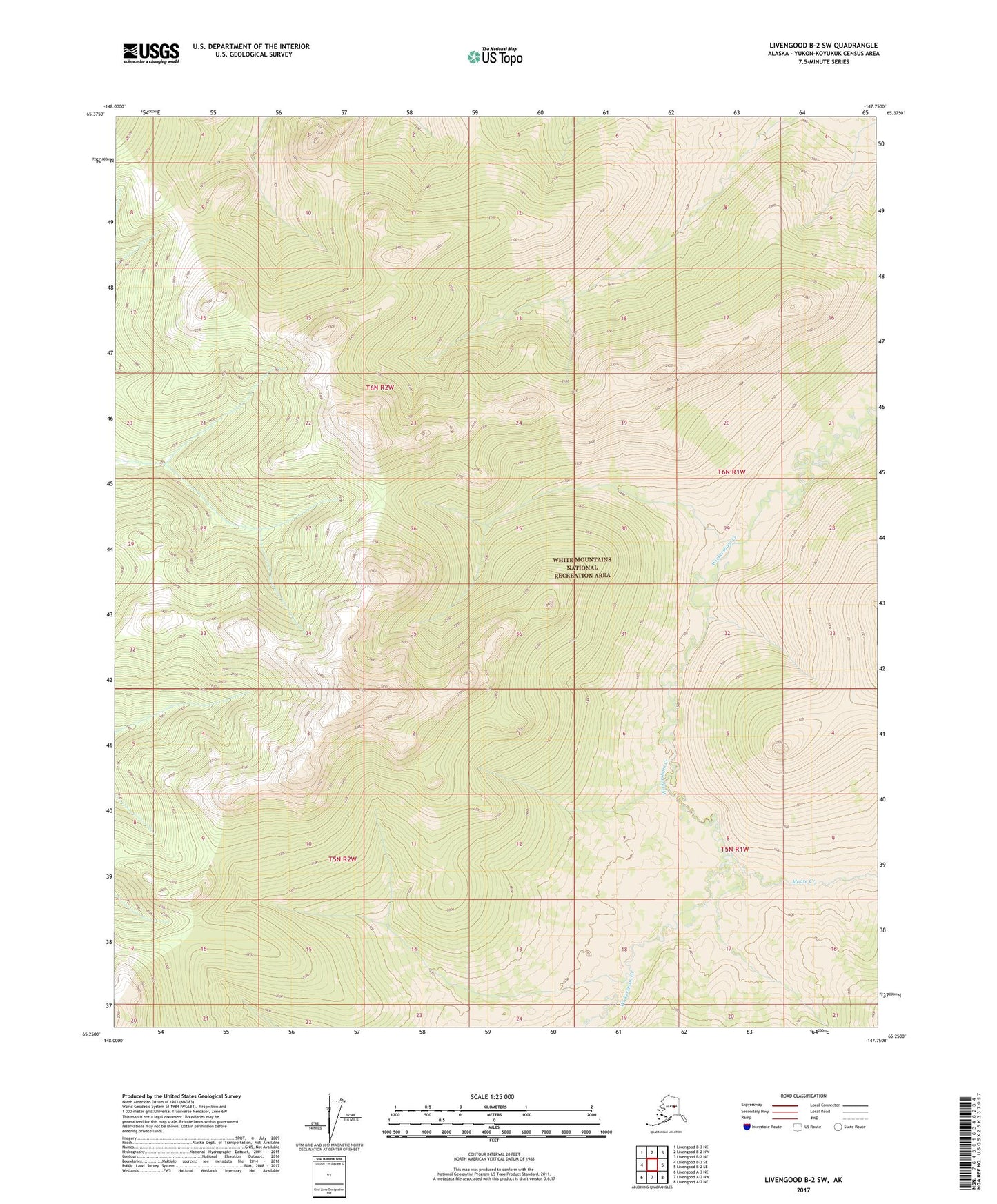 Livengood B-2 SW Alaska US Topo Map Image