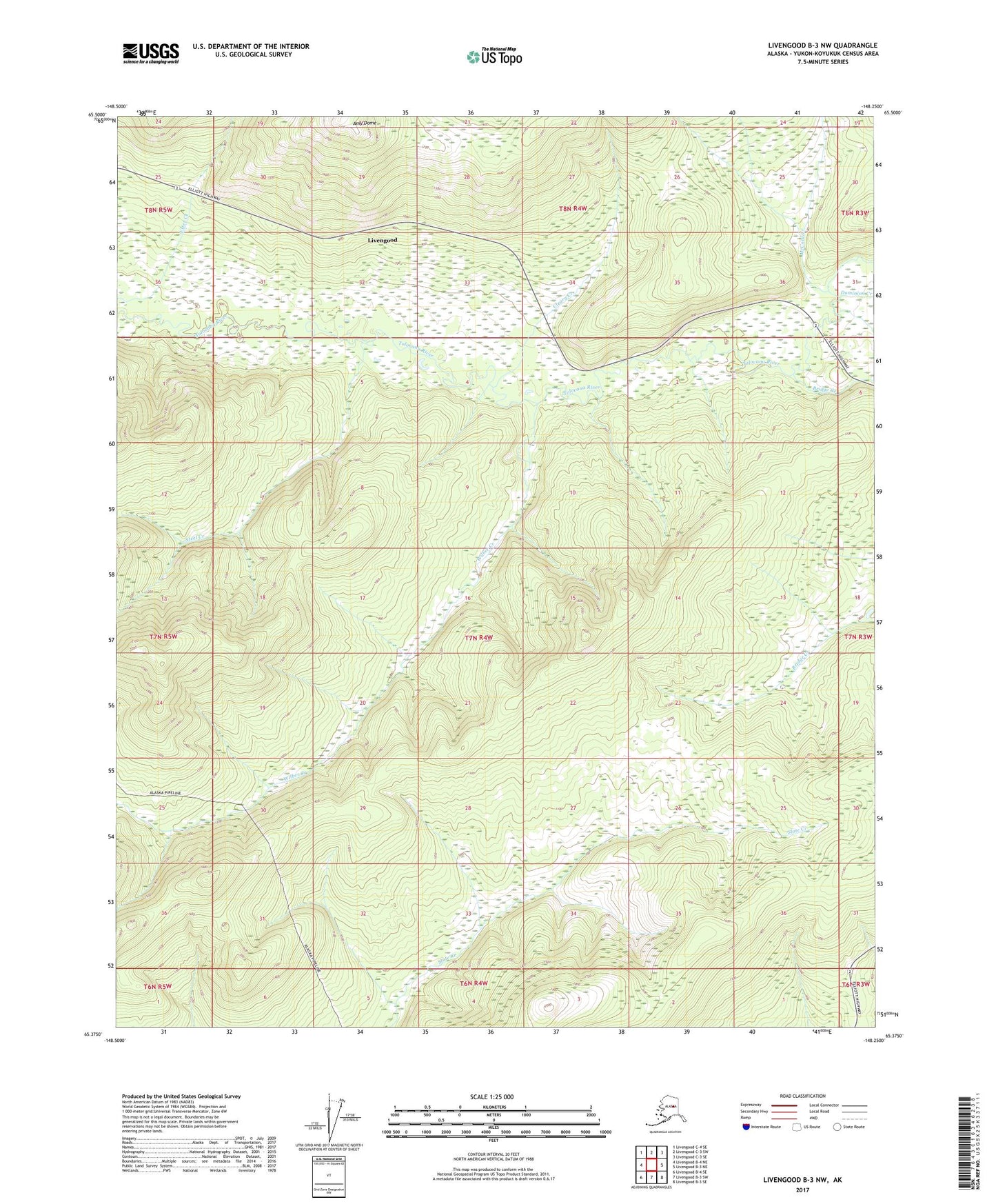 Livengood B-3 NW Alaska US Topo Map Image
