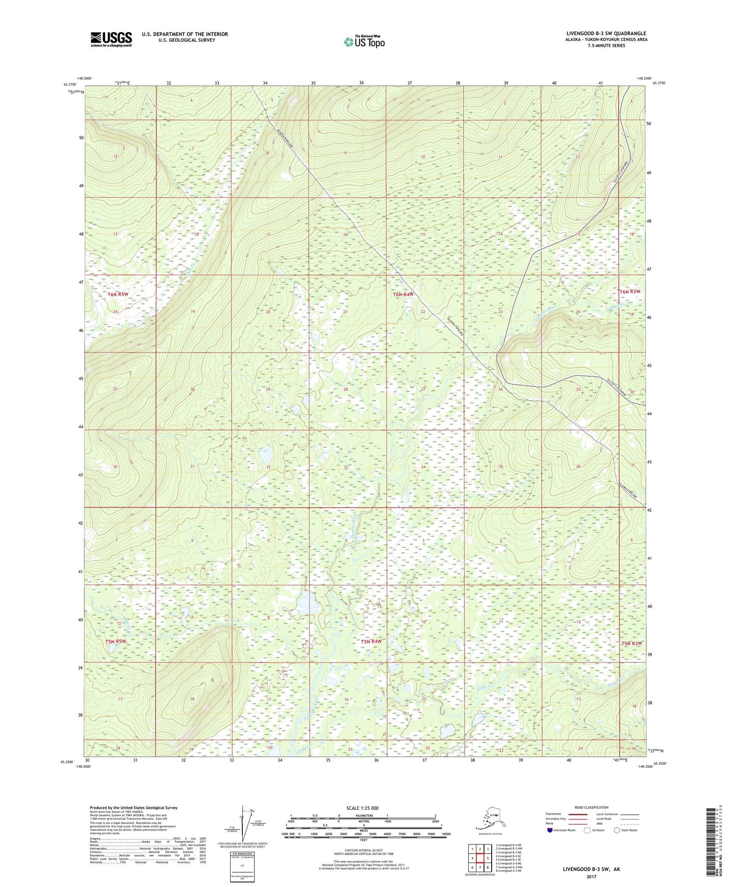 Livengood B-3 SW Alaska US Topo Map Image