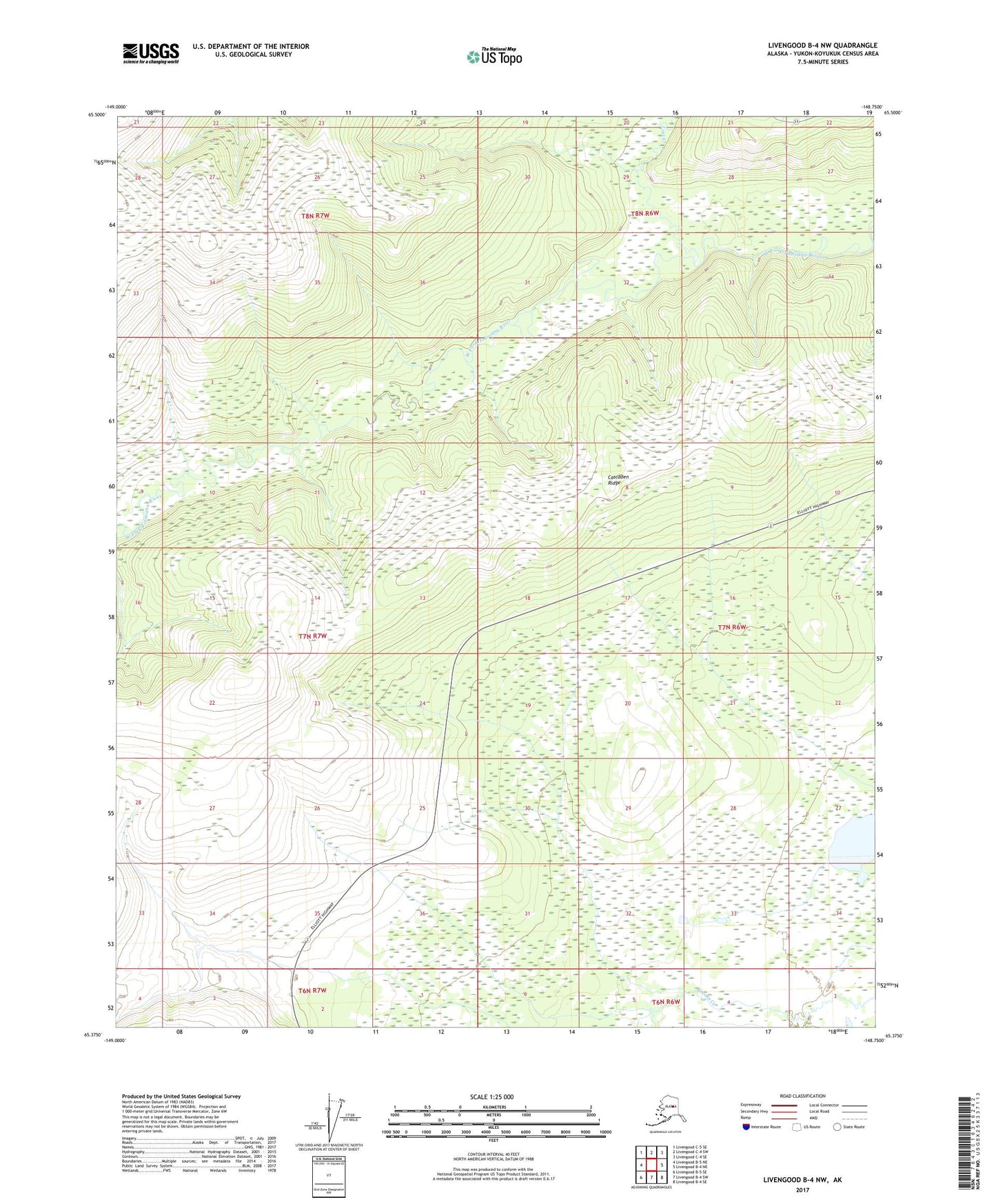Livengood B-4 NW Alaska US Topo Map Image