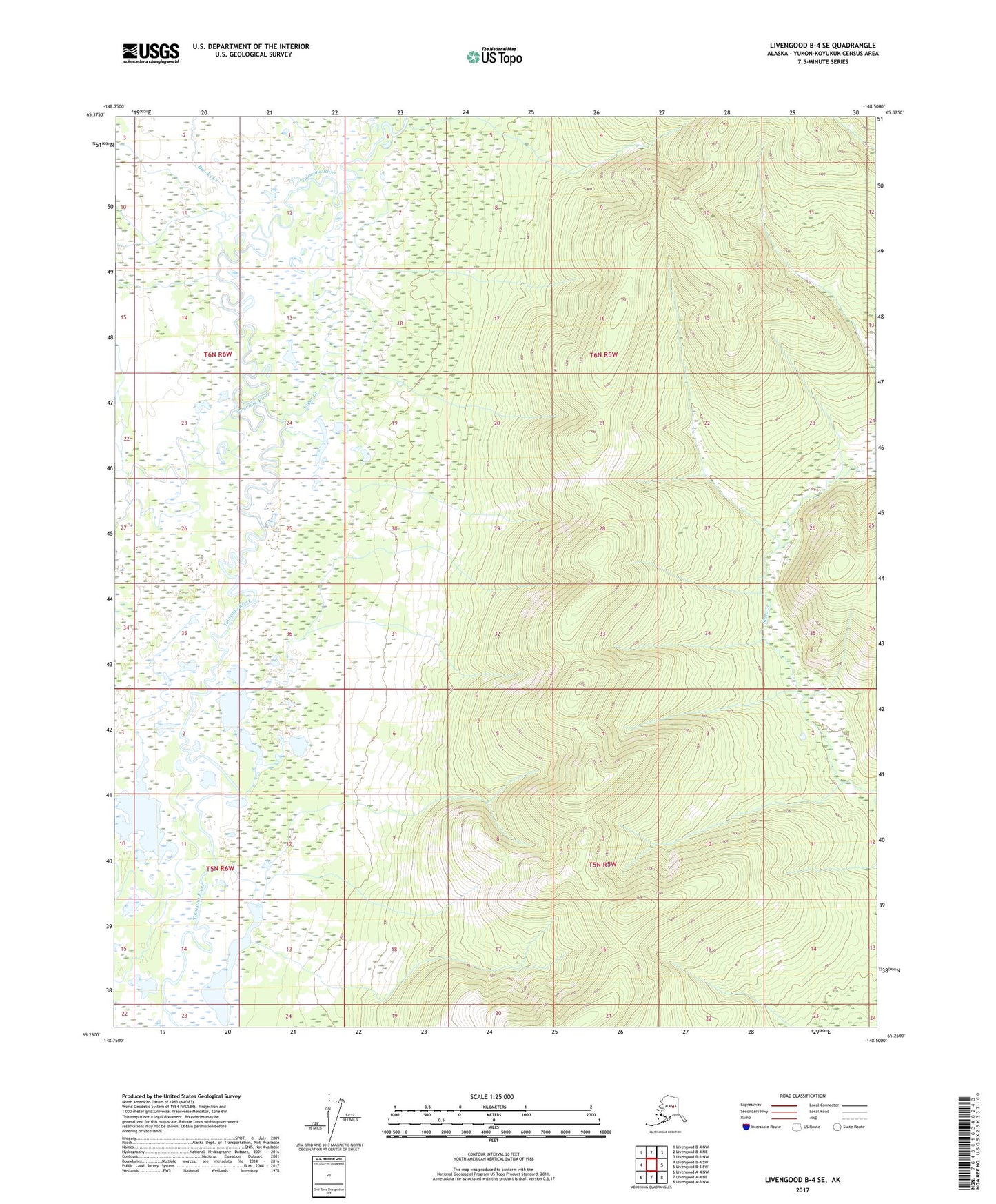 Livengood B-4 SE Alaska US Topo Map Image