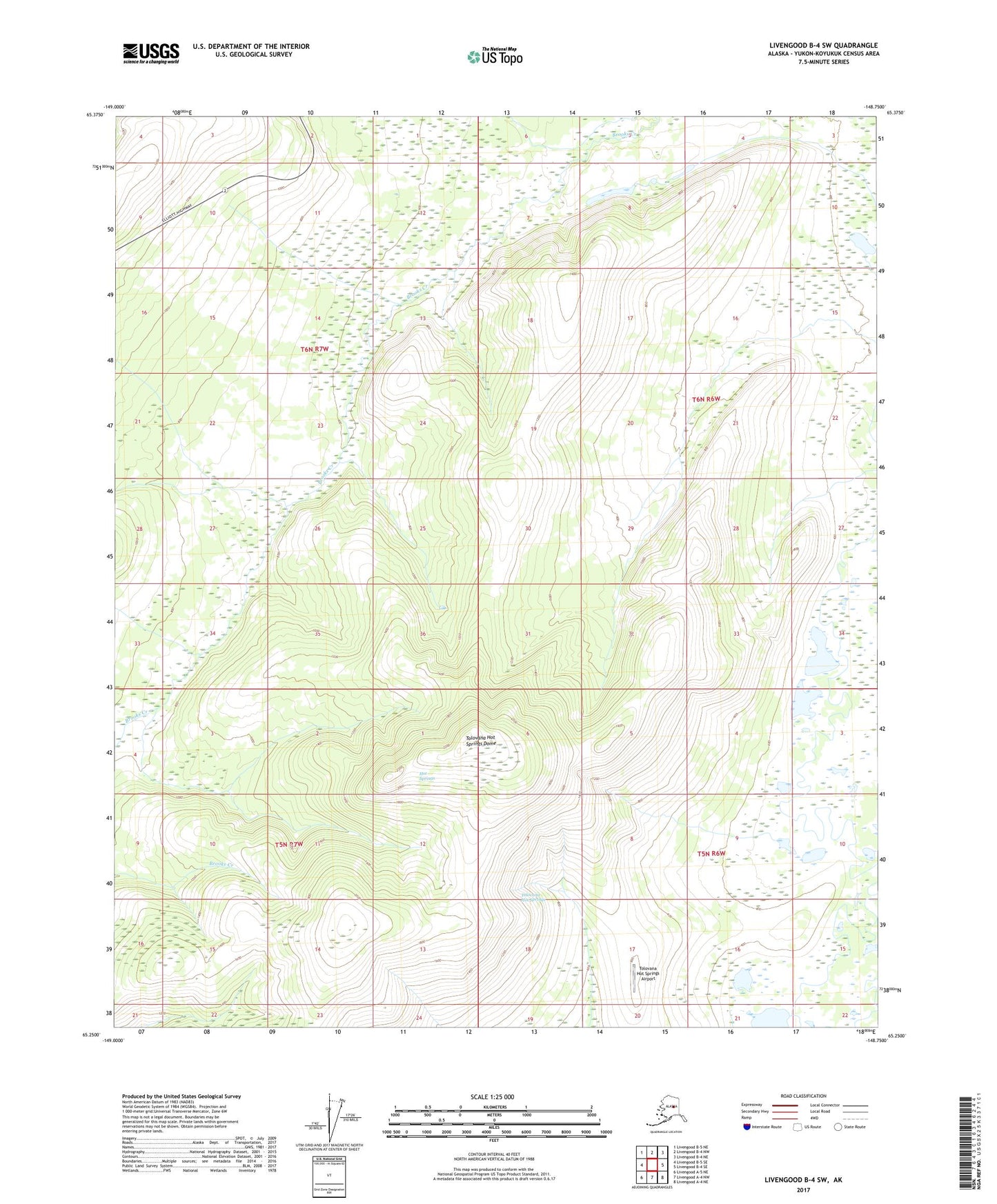 Livengood B-4 SW Alaska US Topo Map Image