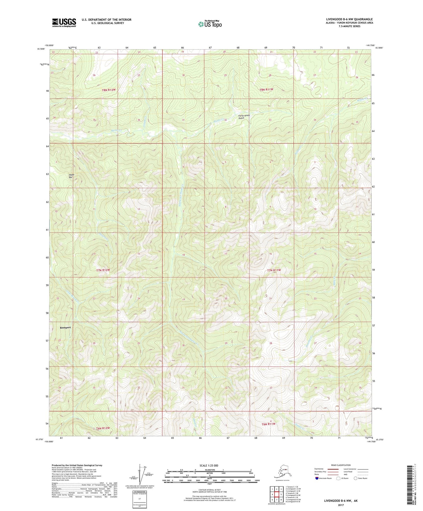 Livengood B-6 NW Alaska US Topo Map Image