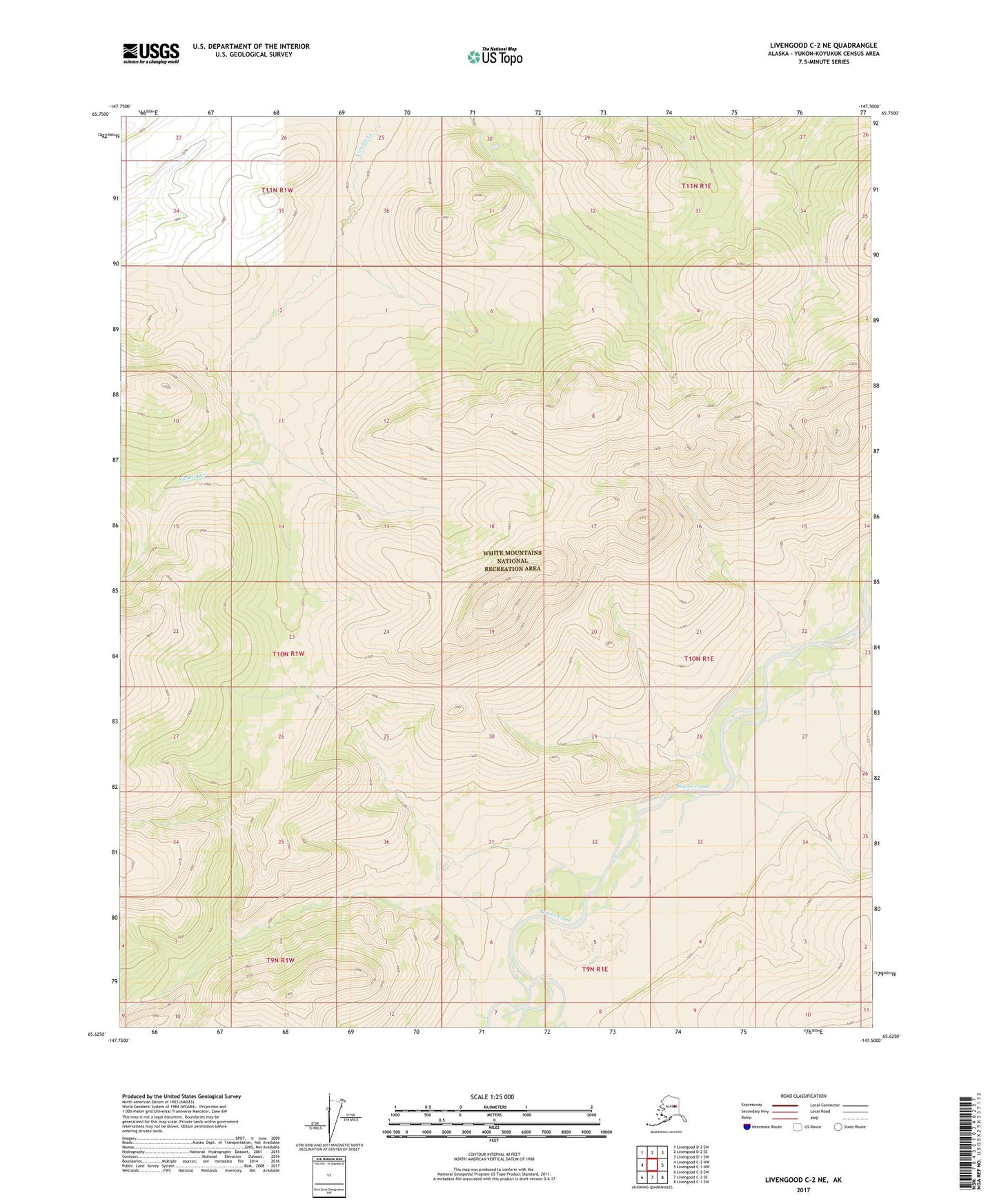 Livengood C-2 NE Alaska US Topo Map Image